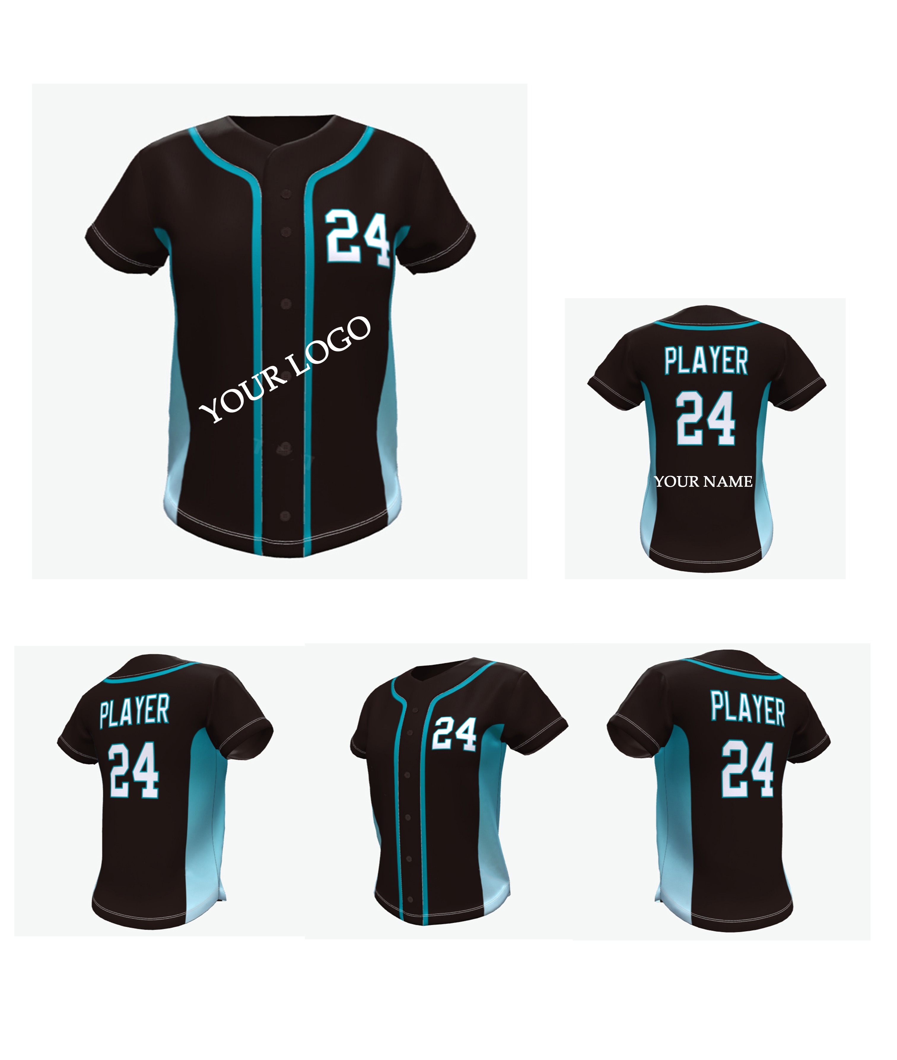 Full Button Baseball Jersey Shirt for Kids and Womens 2