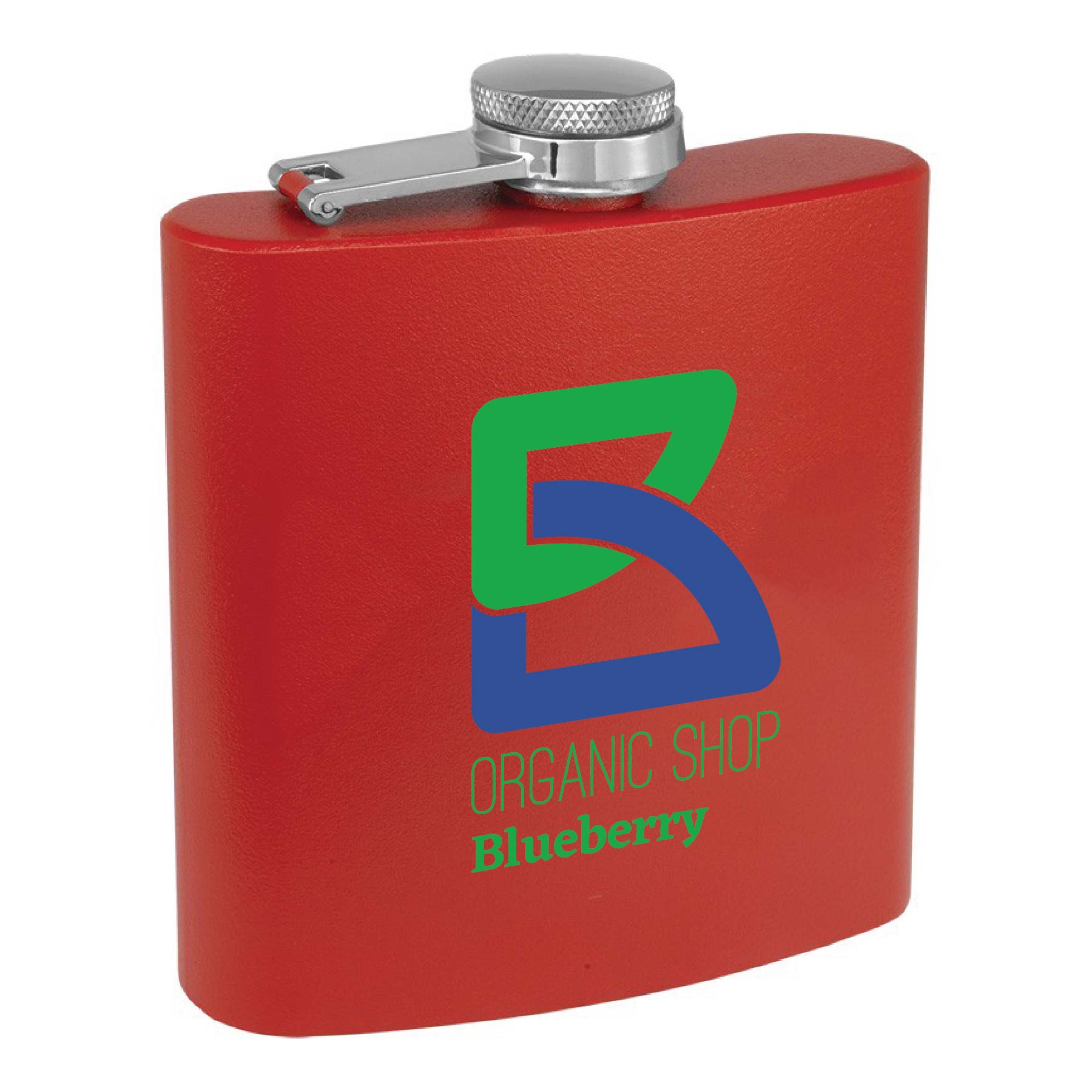6 Oz. Matte Red Powder Coated Stainless Steel Flask