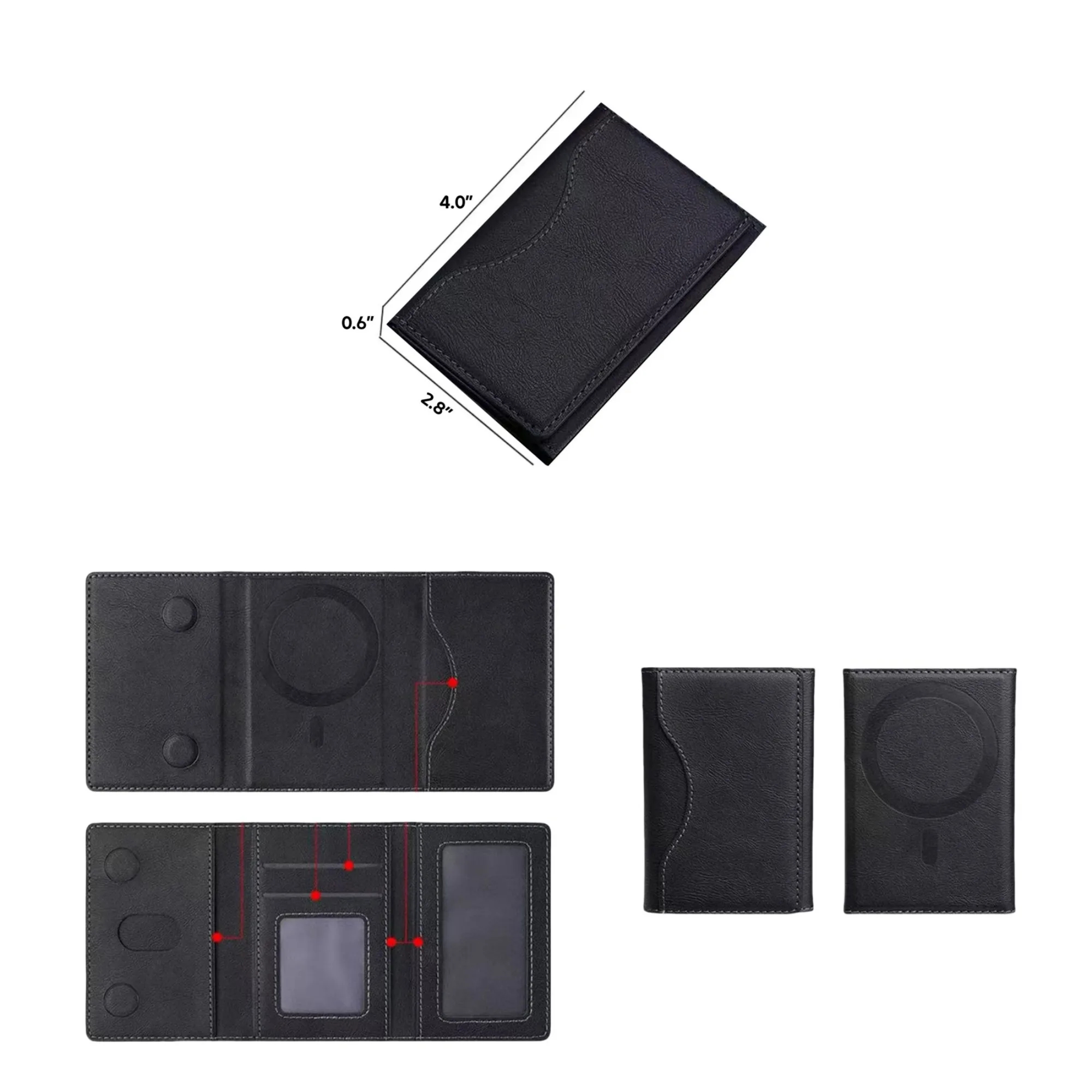 Triple Fold Magnetic Leather Card Holder 3