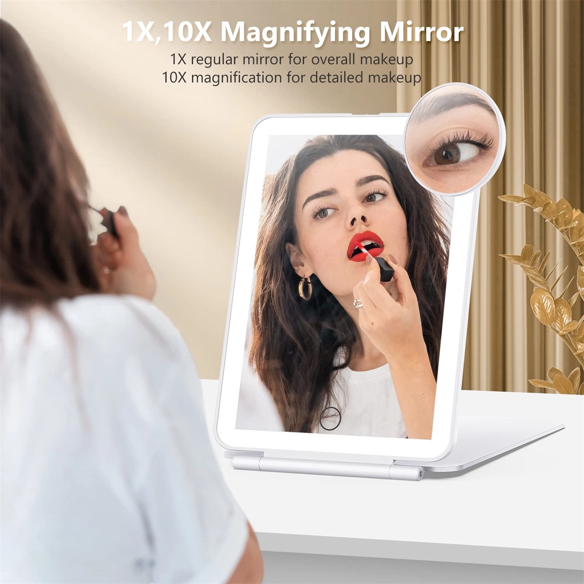 Travel Makeup Mirror with 10X Magnifying Mirror 2