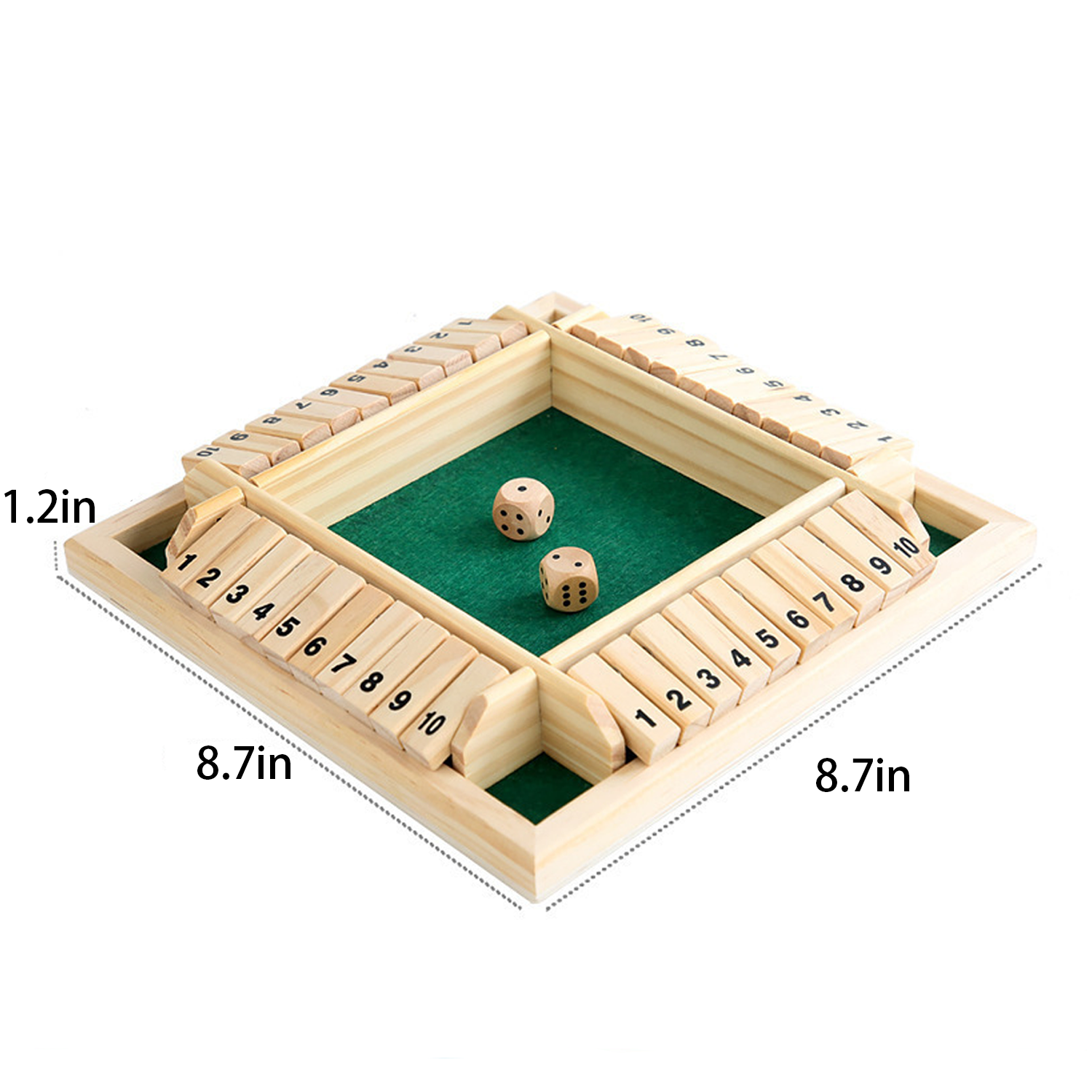 4-Player Shut The Box Dice Board Game 2