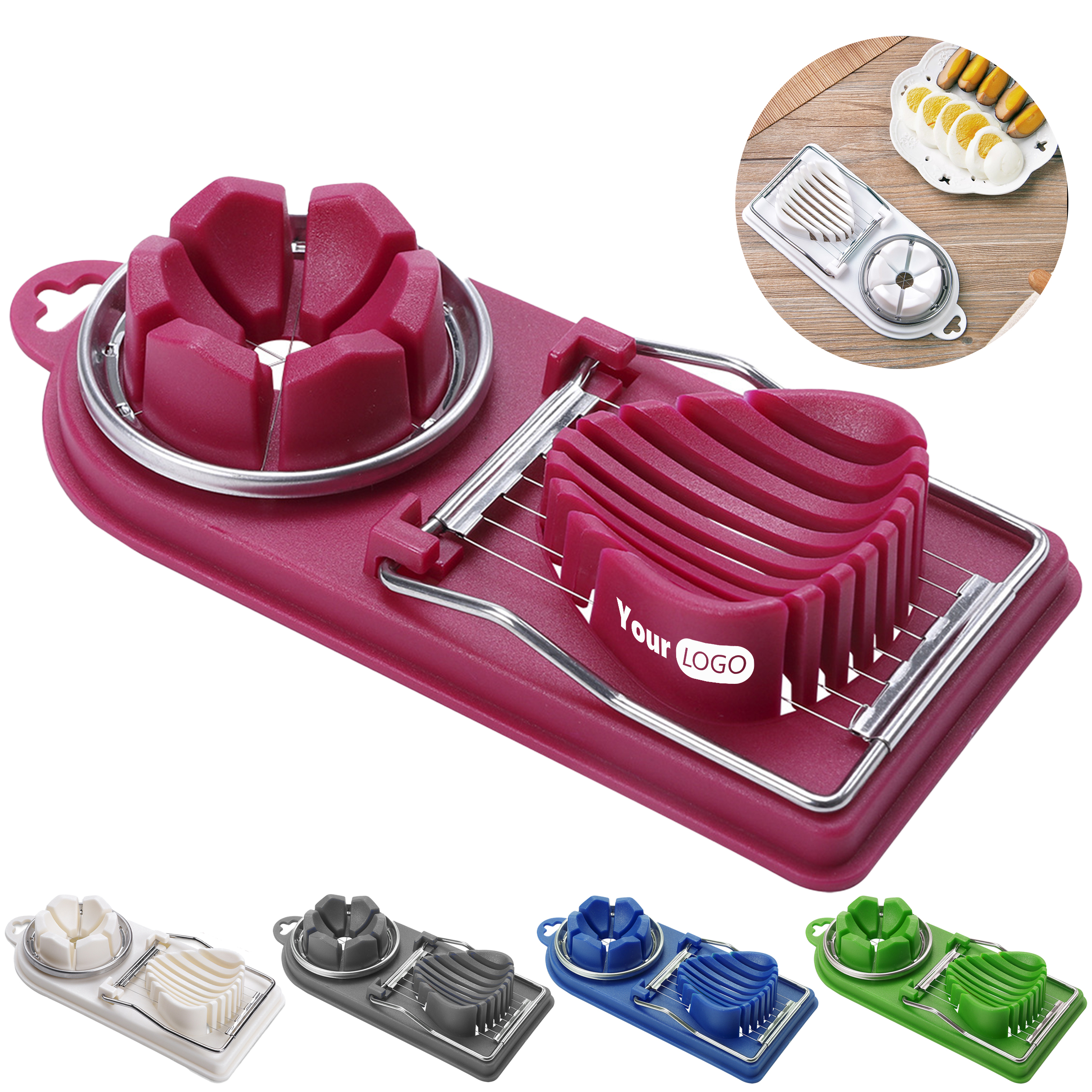 Stainless Steel 2-In-1 Multifunctional Egg Slicer 1