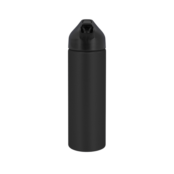 EasyFlow Recycled Aluminum Bottle w Straw Lid, custom water bottle with logo imprint 86
