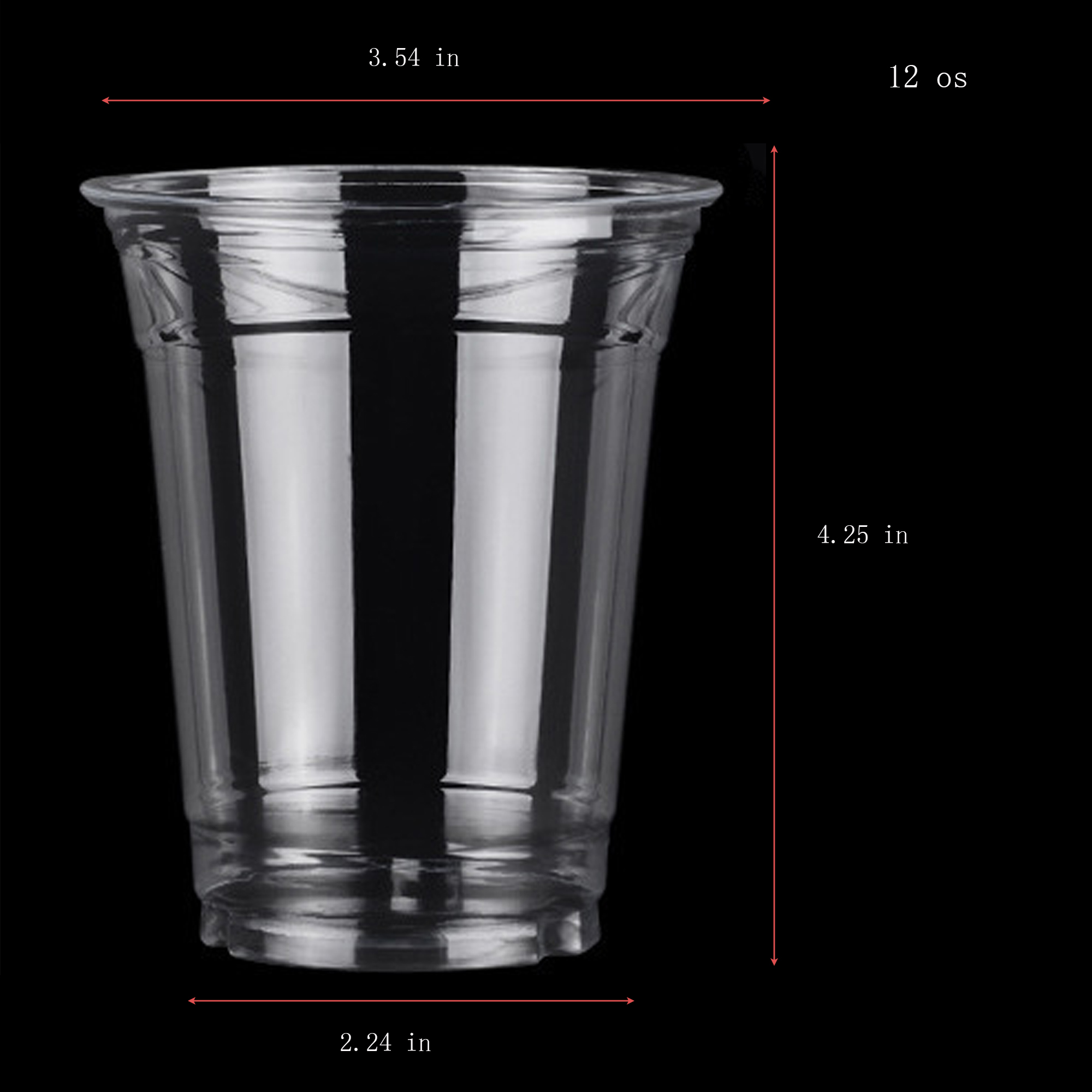 Durable 12oz Single Layer Clear Plastic Beverage Cup 2