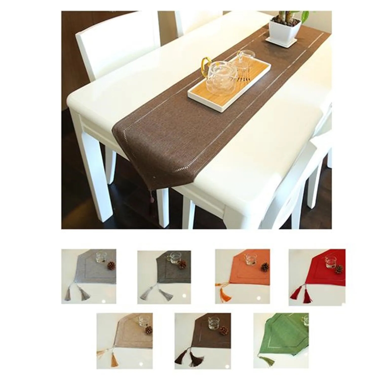 Homes Cotton Linen Table Runner 6