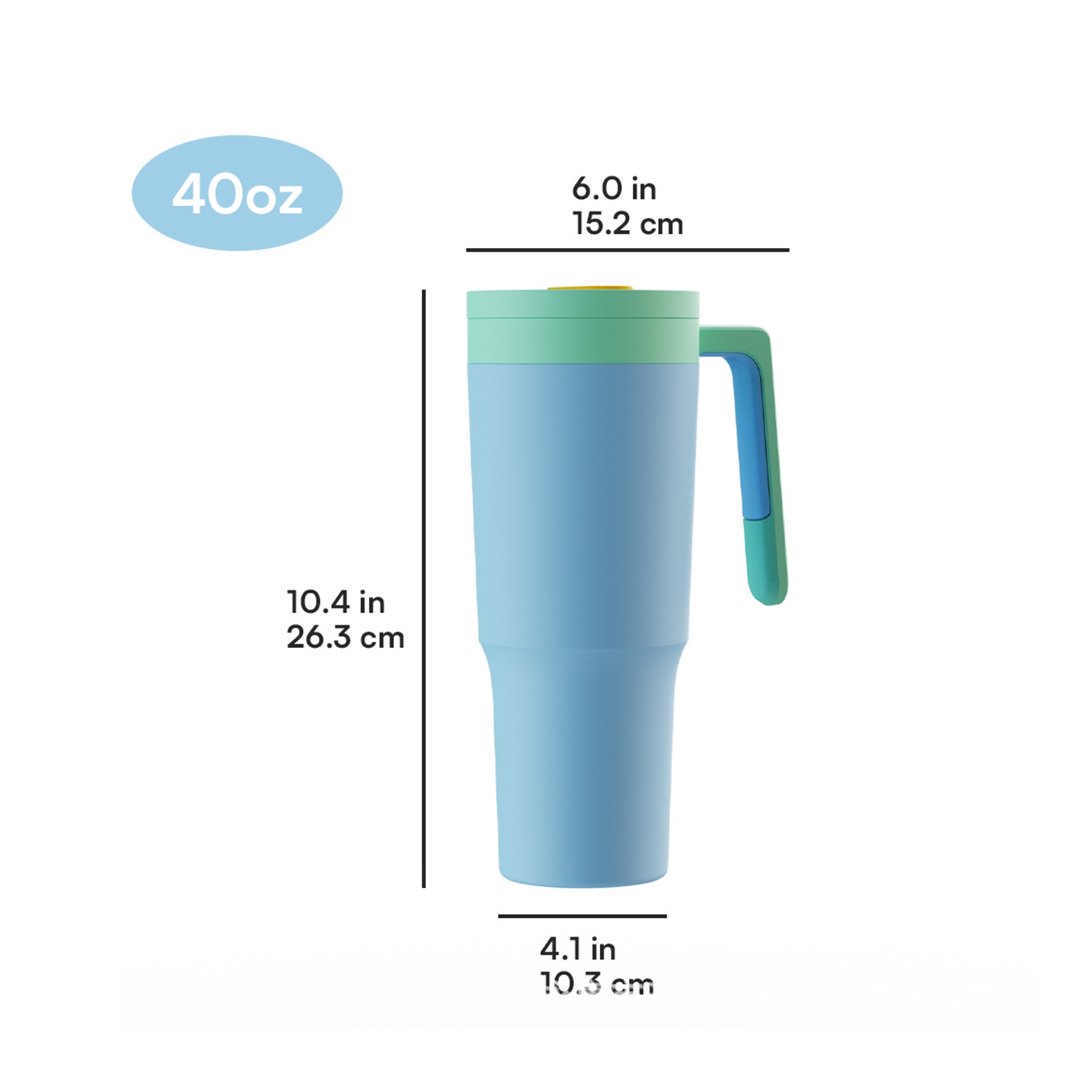 Two Tone 40oz Tumbler with Straw & Lid (direct import) 5
