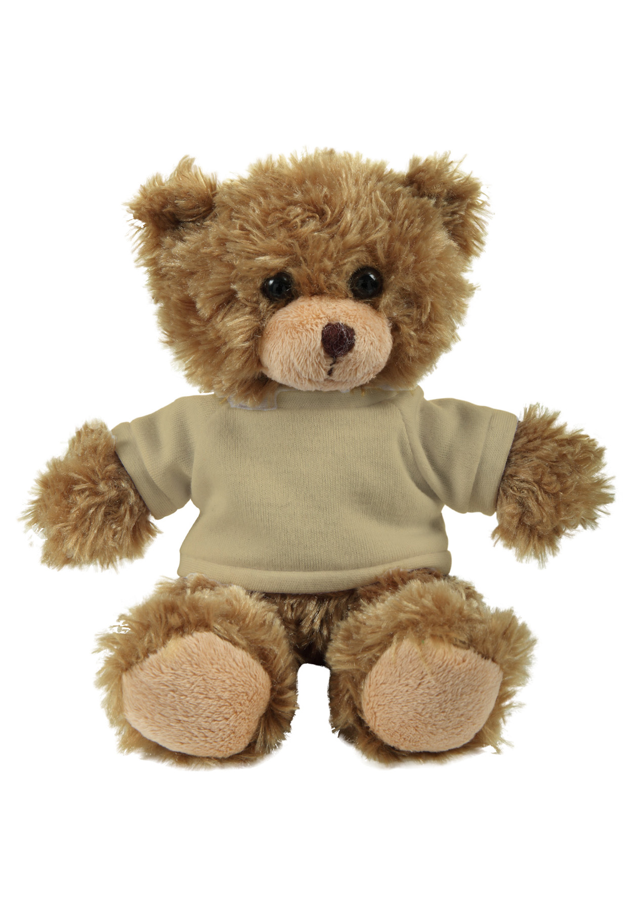 soft plush Mocha Curly Sitting Bear  with t-shirt 18
