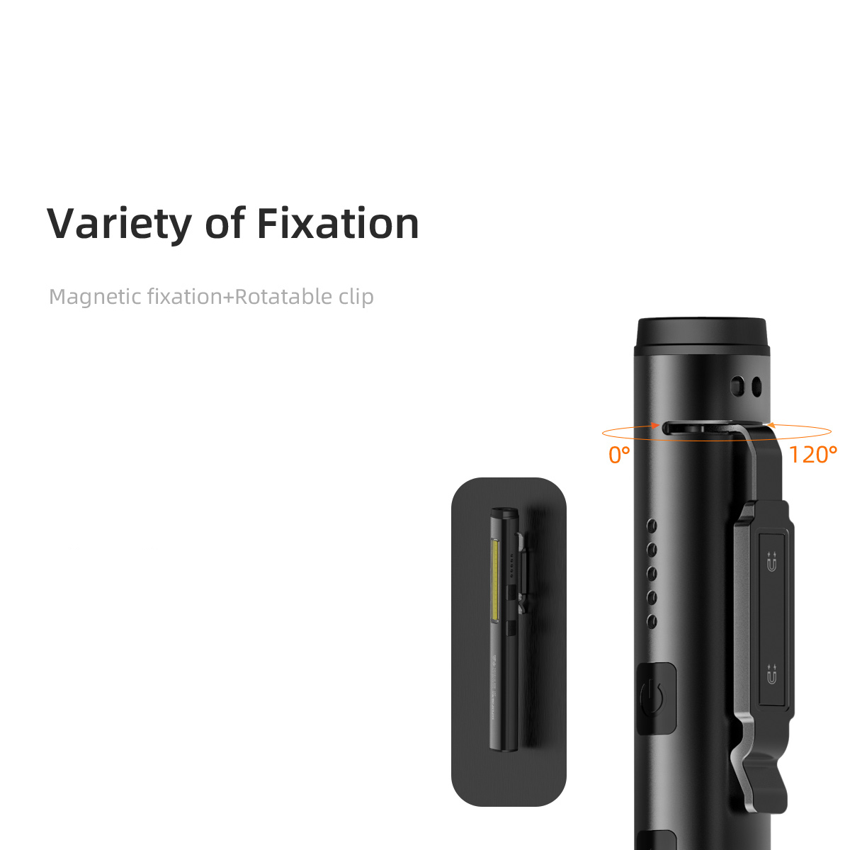 4-in-1 Rechargeable 350 Lumen COB Work Light, 160 Lumen Spot Light, 5mW Red Laser Pointer And 365nm 7