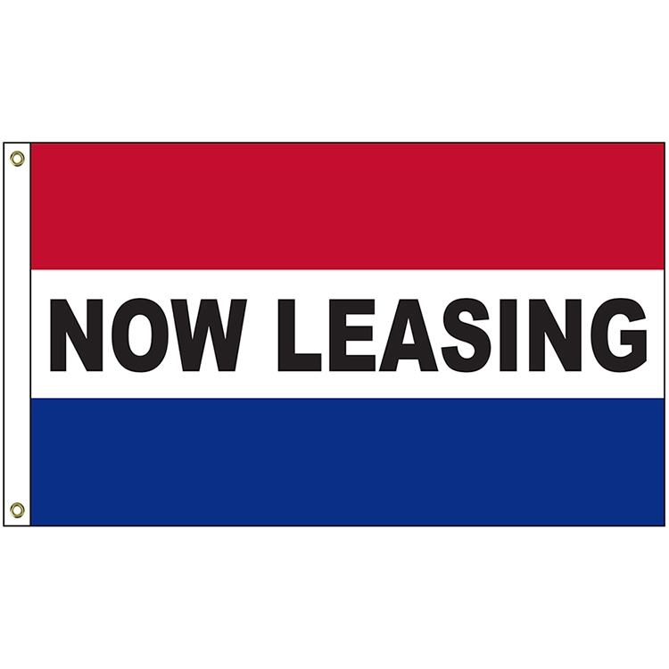 Now Leasing 3' x 5' Message Flag with Heading and Grommets 2