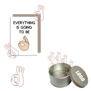 OK Gesture Shaped Paper Clips In Tin Box 5
