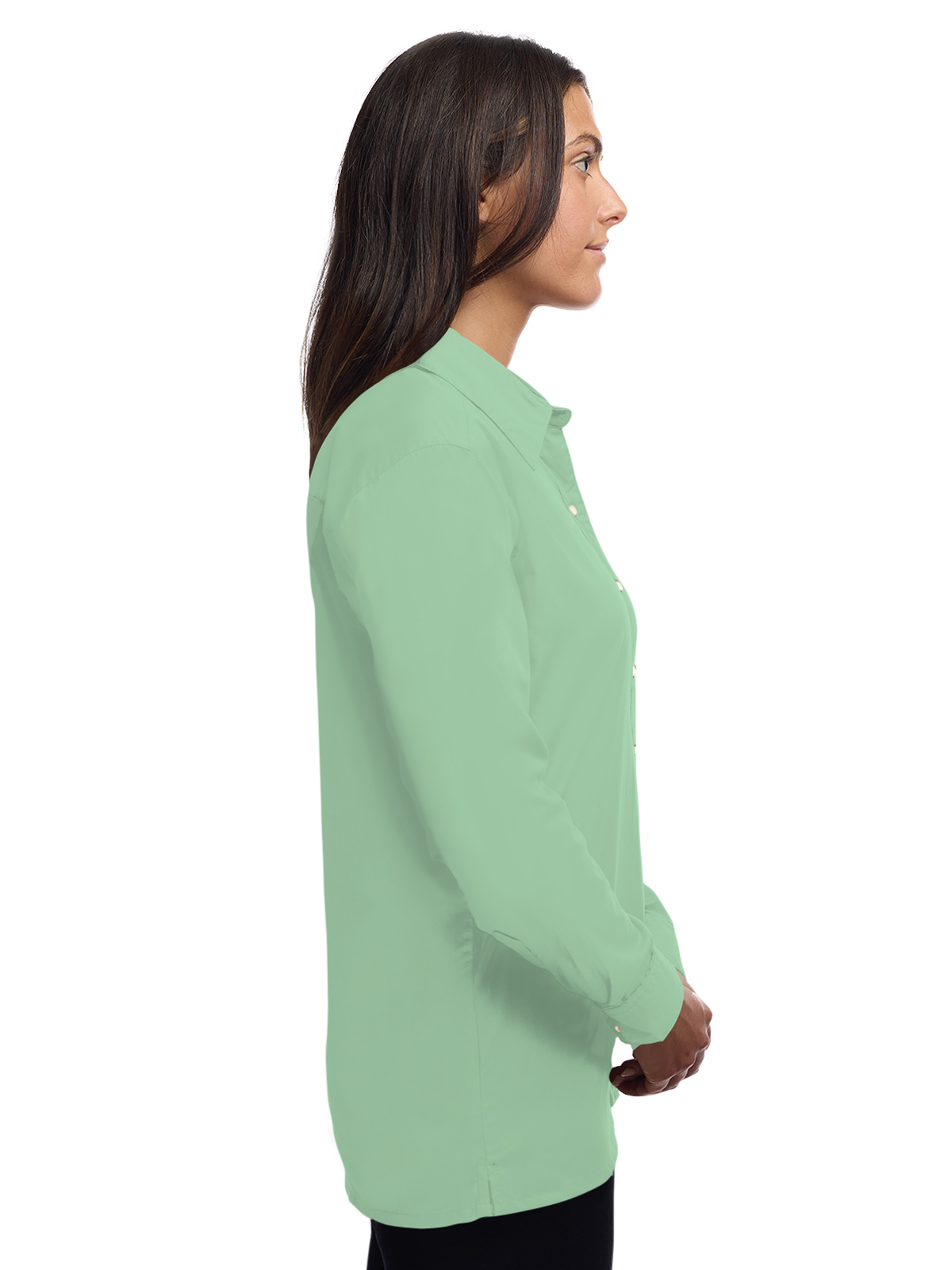 Blue Generation - Women's Pocketless Long Sleeve Superblend Poplin Shirt 27
