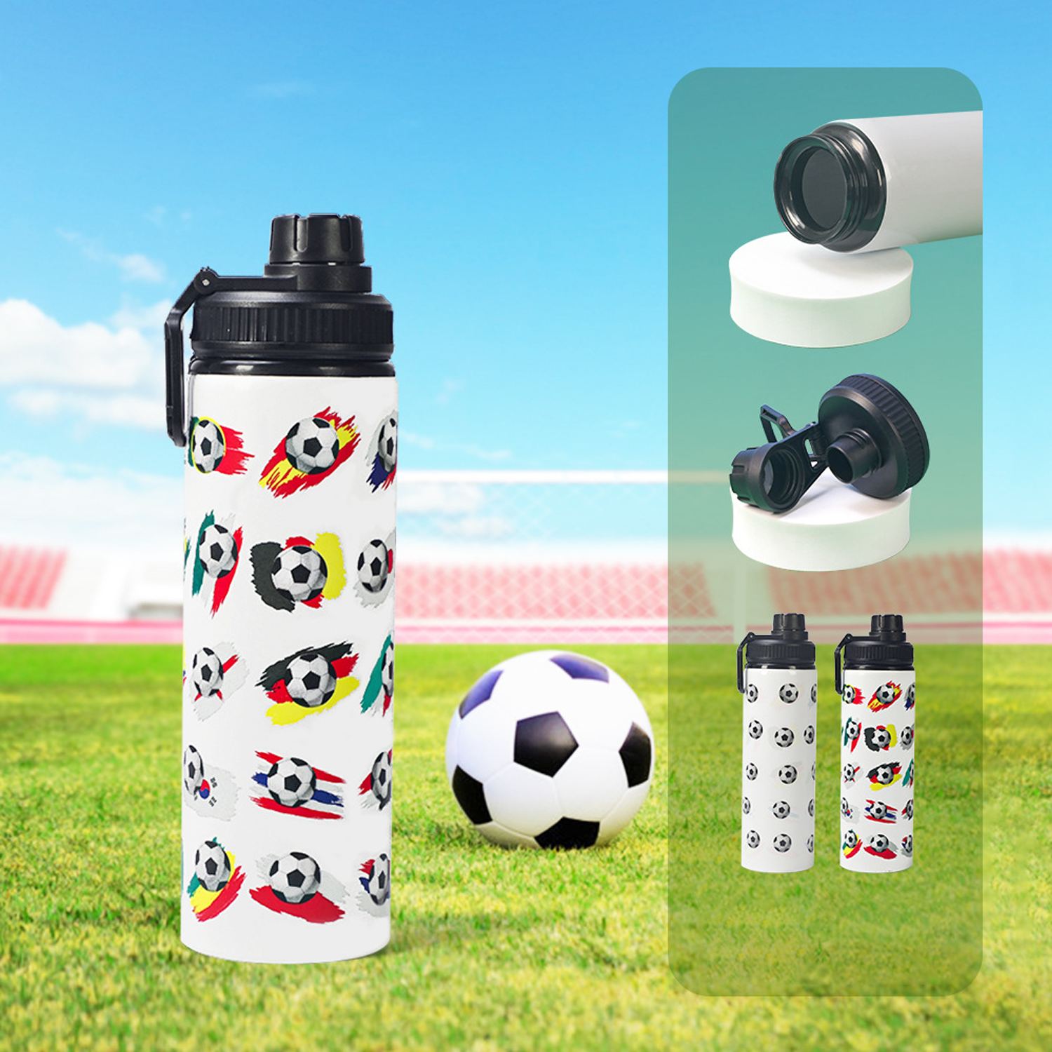 25oz Soccer Color Change Aluminum Water Bottle 6