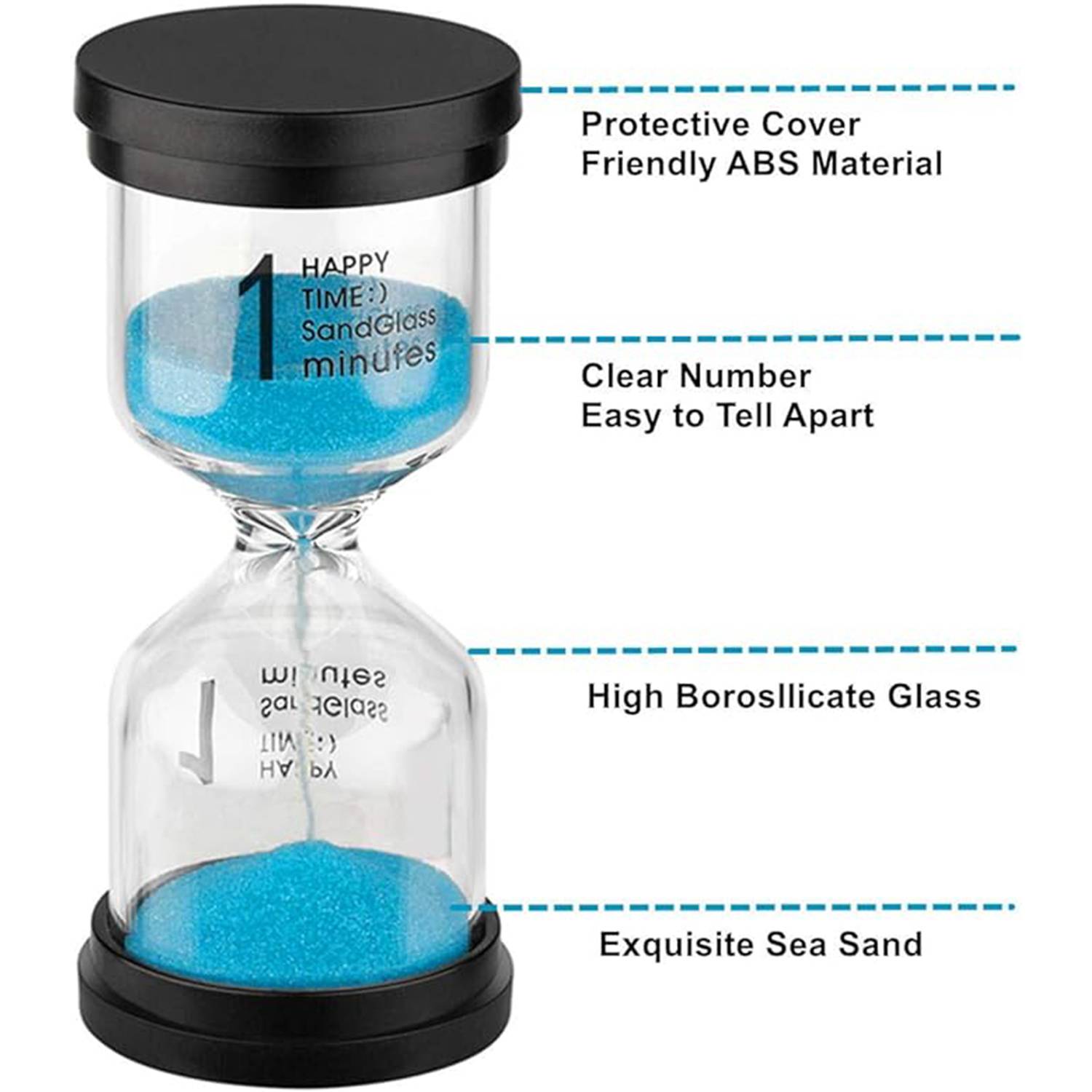 Black cover hourglass timer 1/3/5/10/15/20/30/45/60 minutes 9