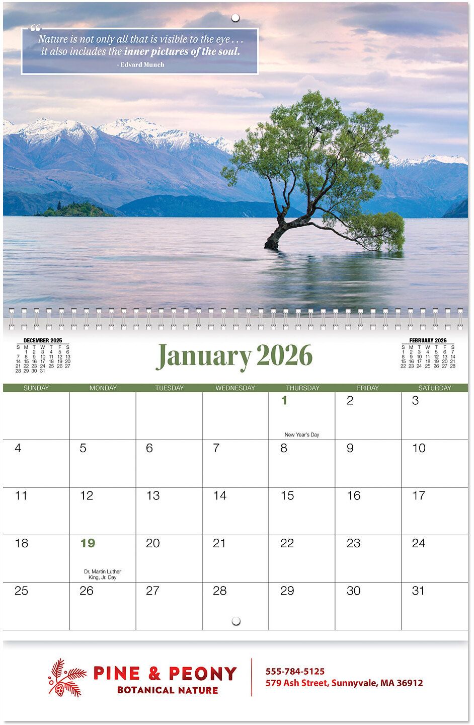 MOMENTS OF INSPIRATION SPIRAL WALL CALENDAR 21