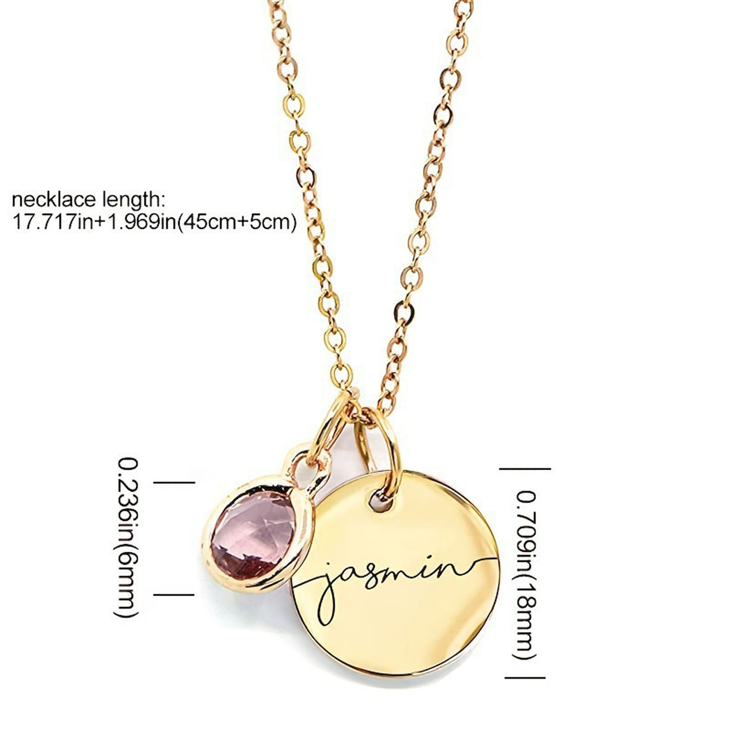Personalized Stainless Steel Birthstone Necklace 3