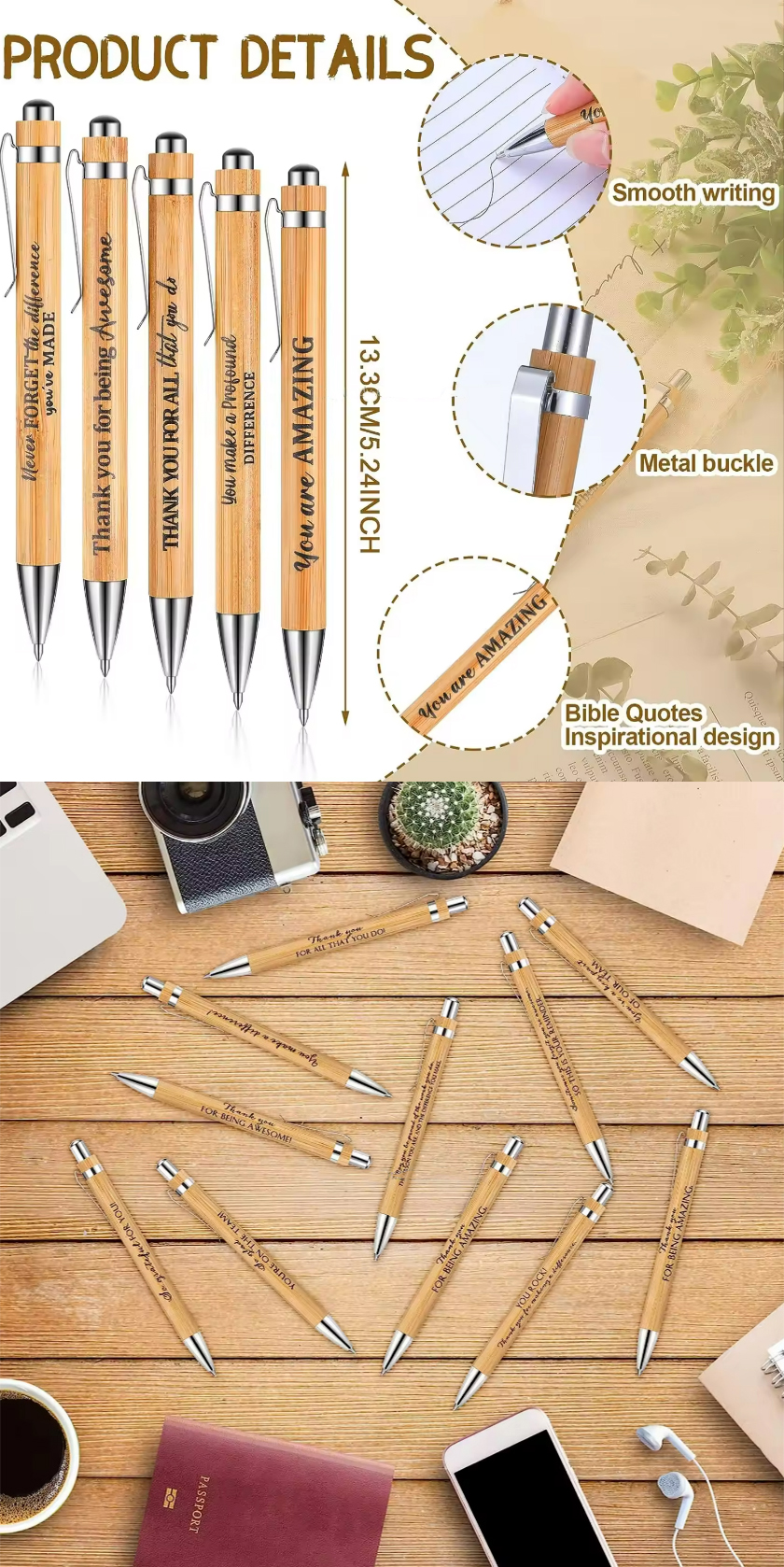 Bamboo Wood Retractable Ballpoint 2