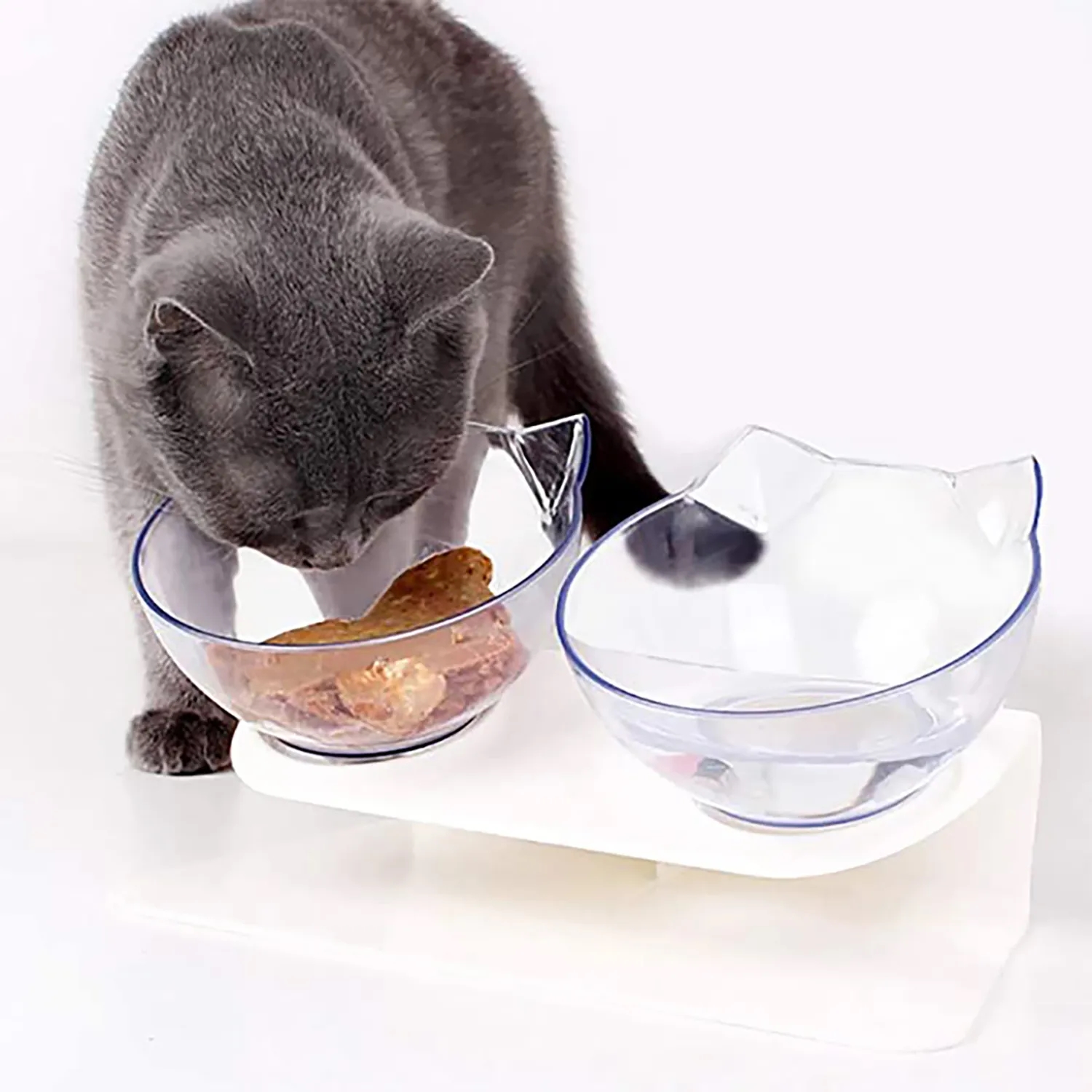 Transparent Non-Slip AS & ABS Double Pet Bow 2