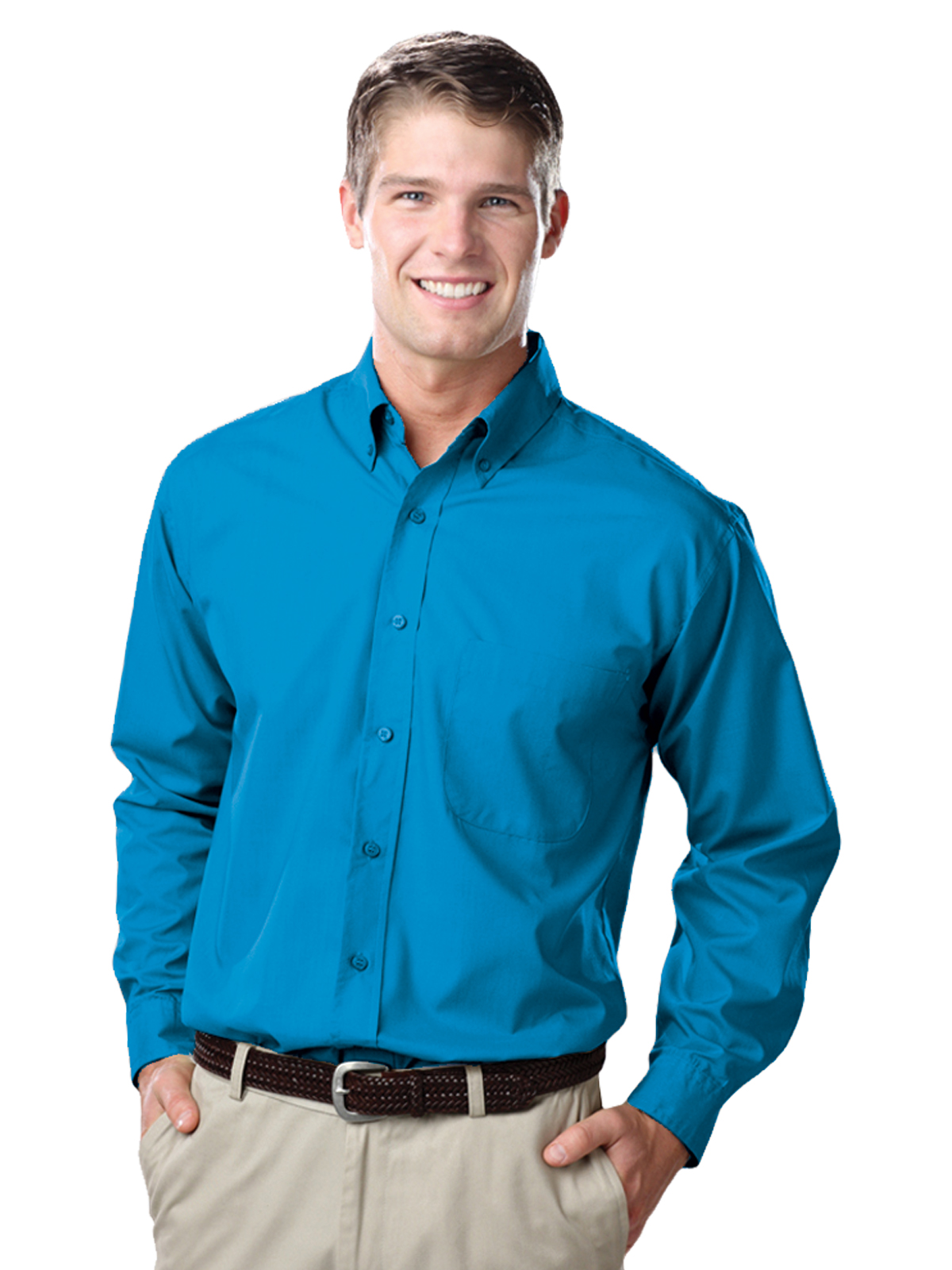Blue Generation - Men's 1-Pocket Value Poplin Shirt 66