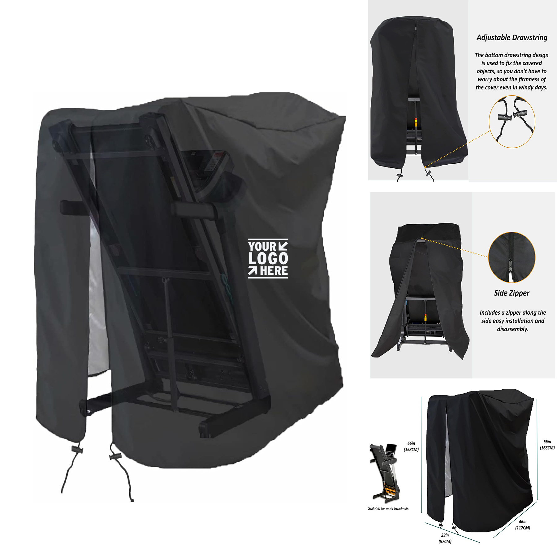 Dustproof Waterproof Sunscreen Folding Treadmill Oxford Cloth Cover 1