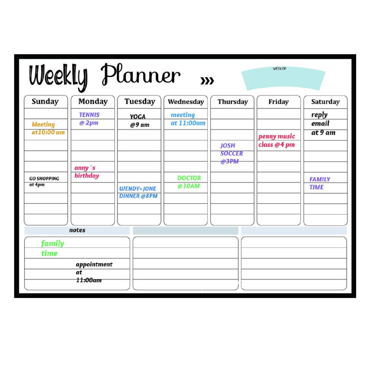 Customized Magnetic Weekly Planner With Pen 4