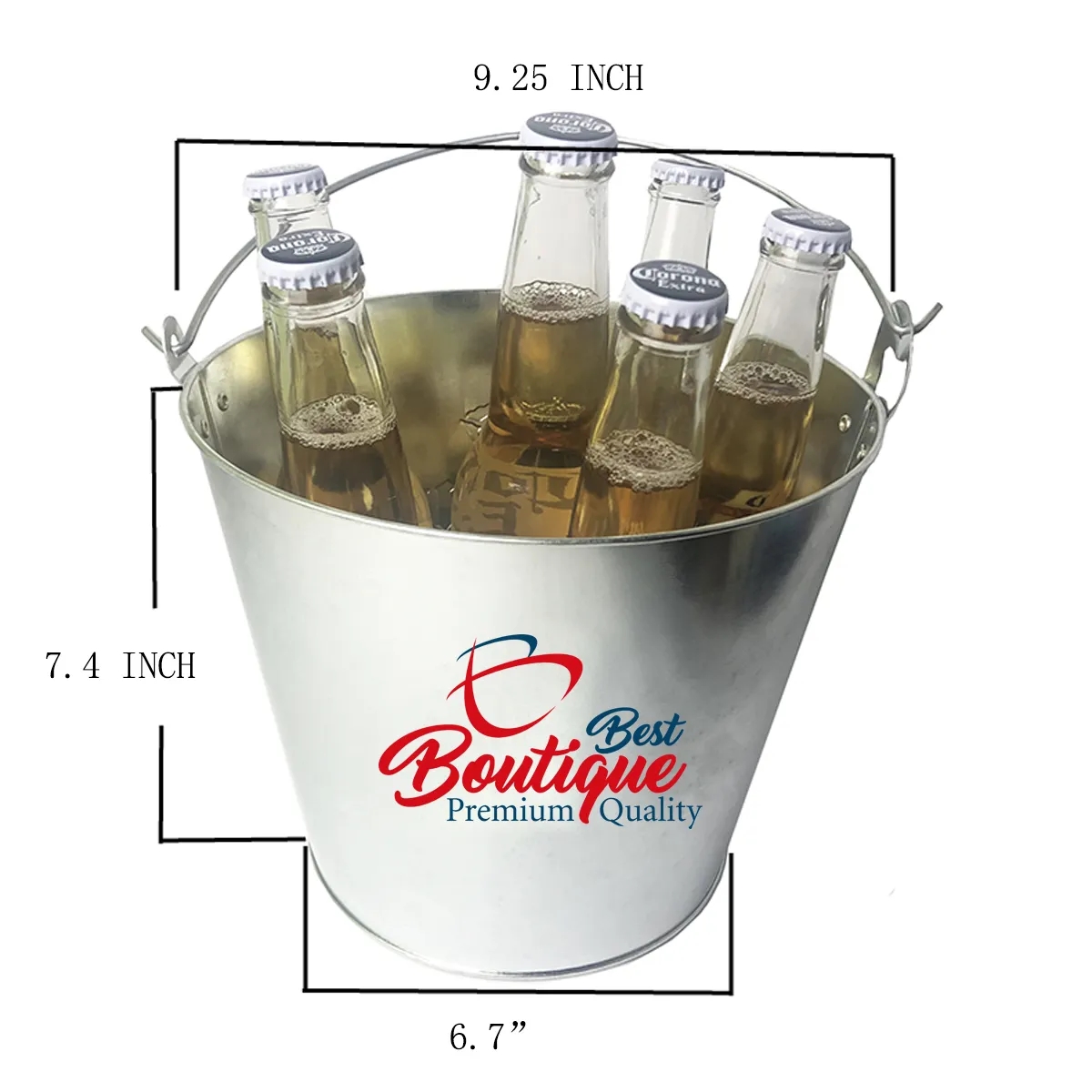 5L Beer Galvanized Ice Bucket With Bottle Opener 3