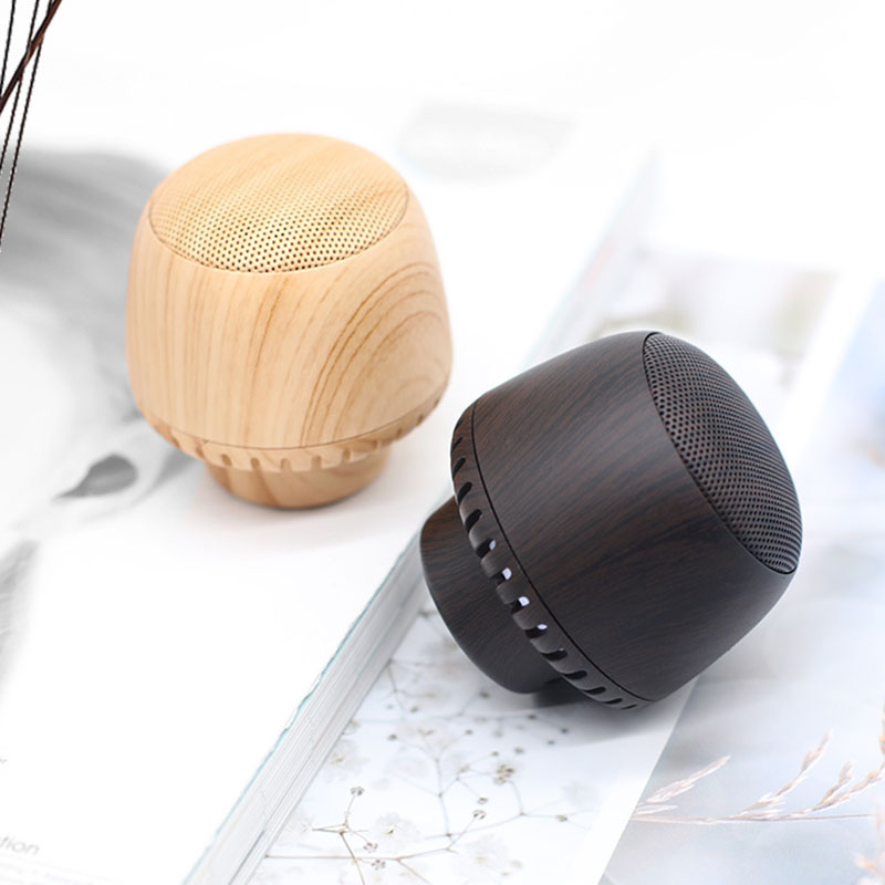 Wood Grain Bluetooth Speaker w/LED Night Light 3