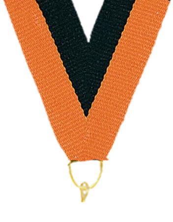 0.875" x 30" Black Orange Snap Clip Stock Ribbon 1