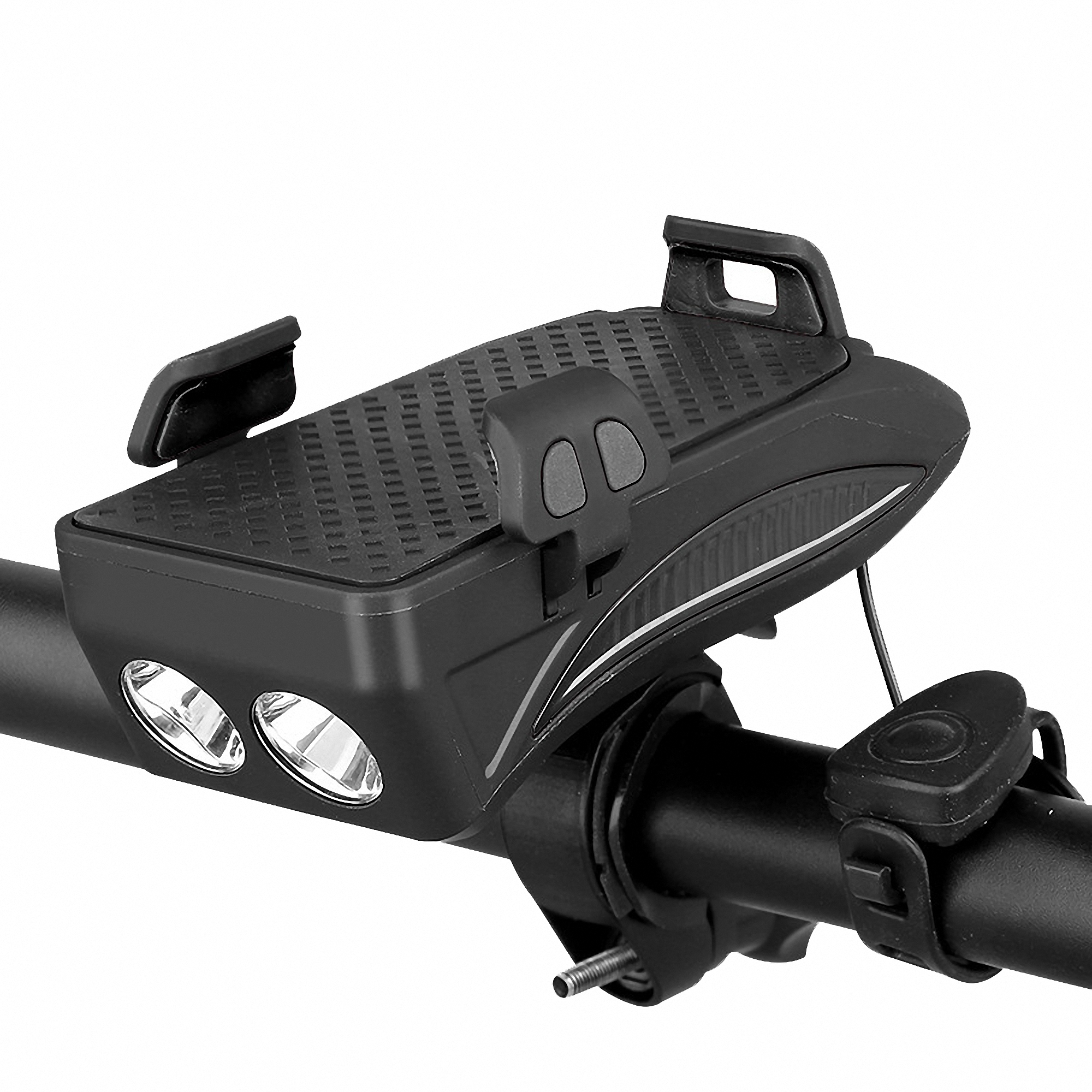 4" 1 USB Rechargeable Bike Light with Phone Holder 4