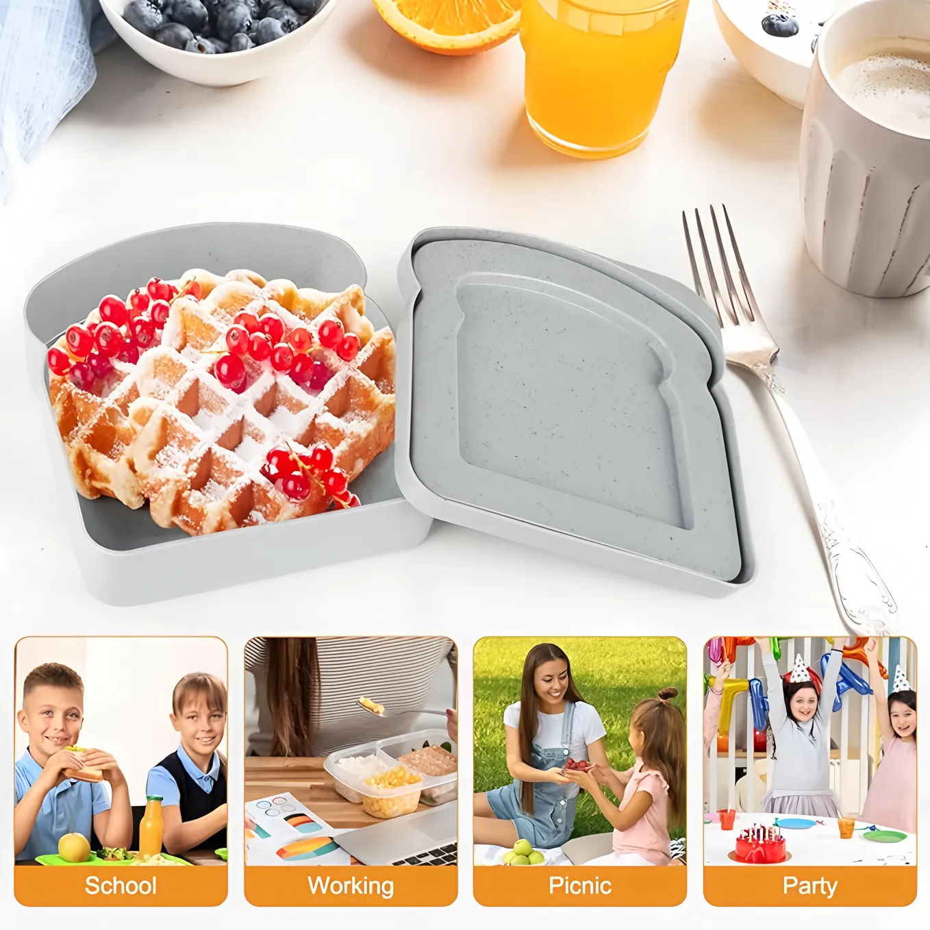 Custom Reusable Sandwich Container Microwave Safe Lunch Box Bulk Wholesale 3