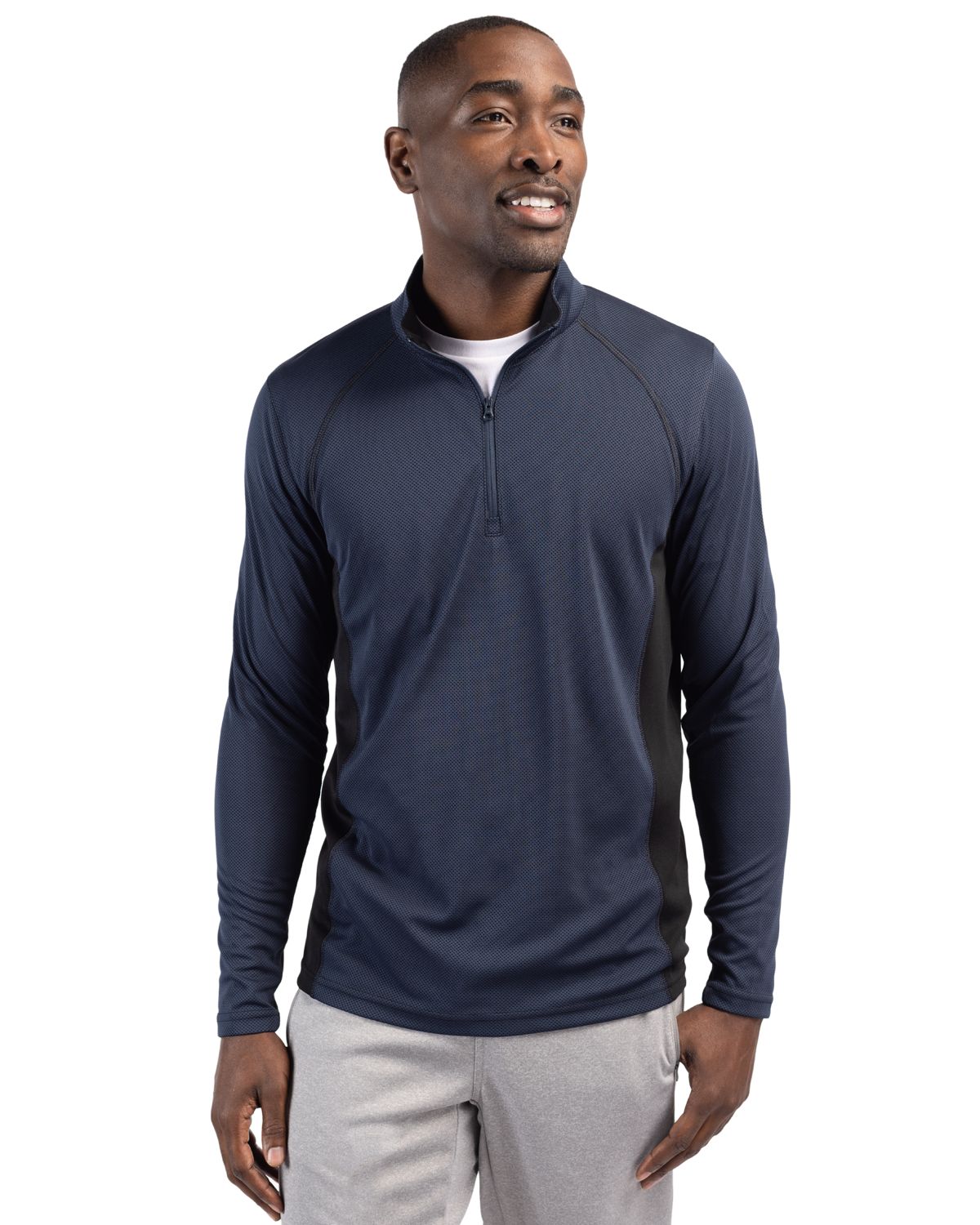 Ice Pique Colorblock Mens Half Zip Tech Pullover