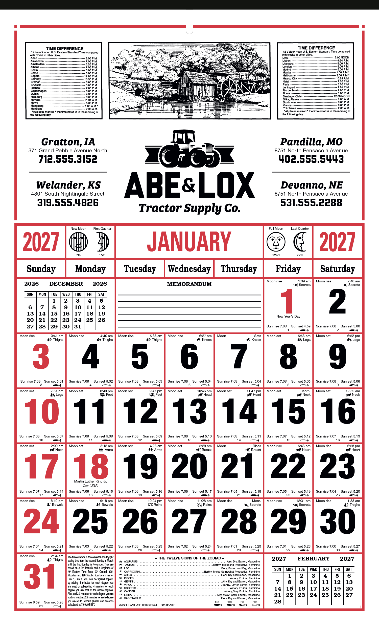 Skinner & Kennedy® 8-Sheet Almanac Calendar 14