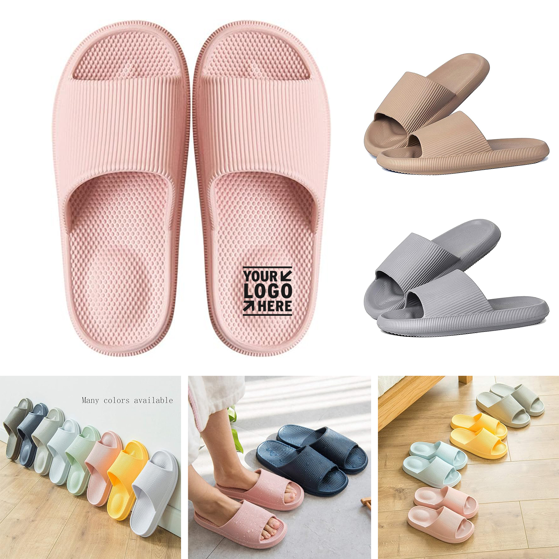 Womens Mens Lightweight Massage Foam Bathroom Slippers Non-Slip Spa Shower Sandal 2