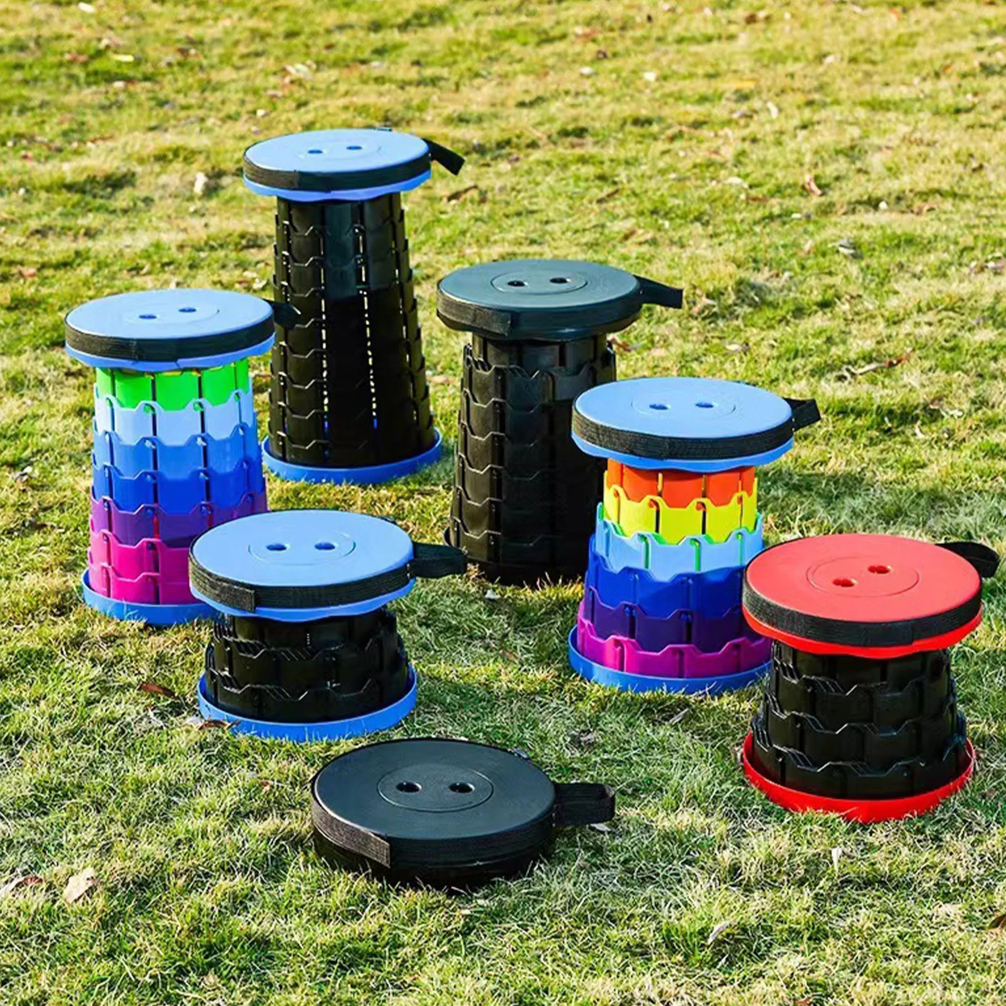 Portable Rainbow Telescopic Folding Stool For Outdoor 9