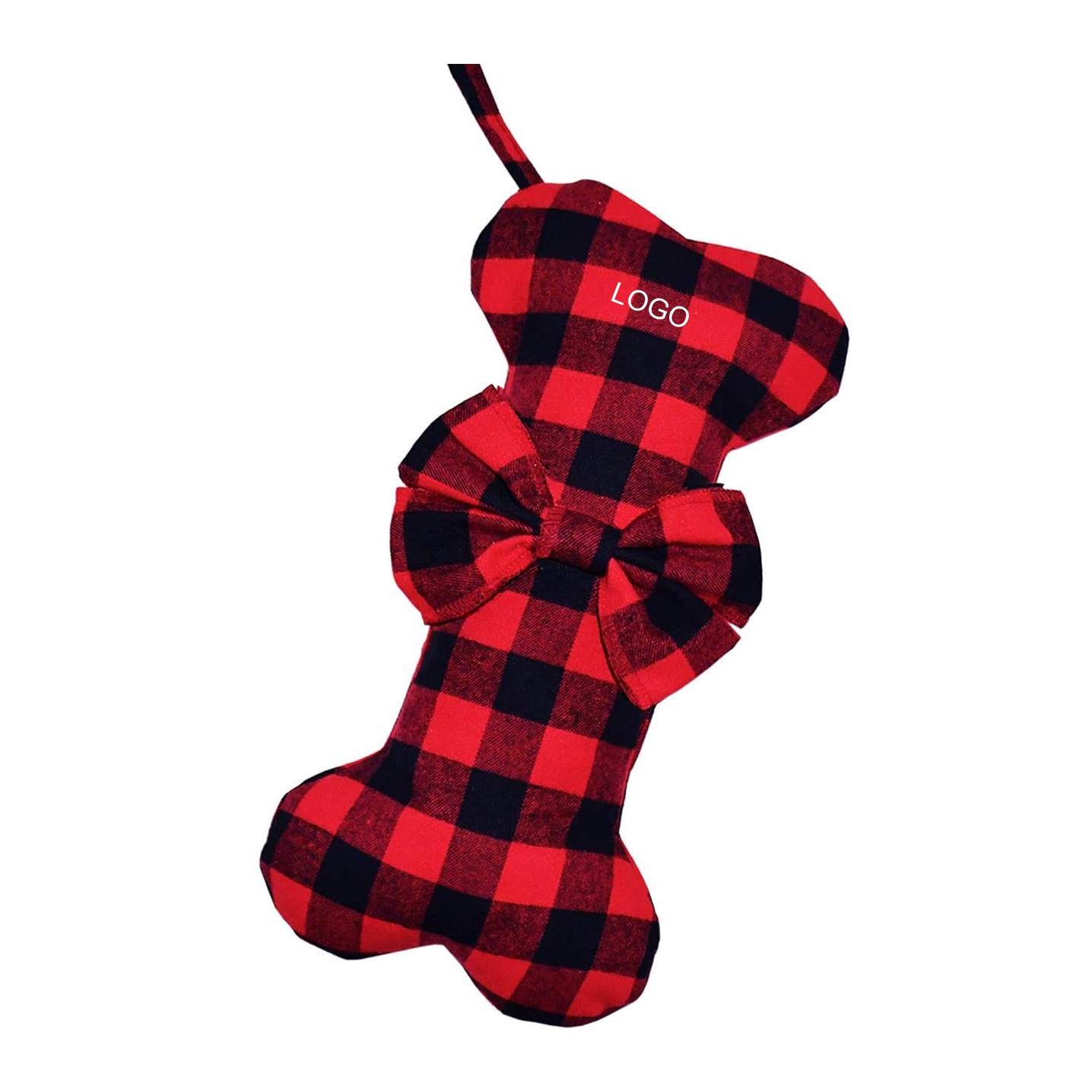 Pet Dog Christmas Stockings Classic Buffalo Red Black Plaid 2