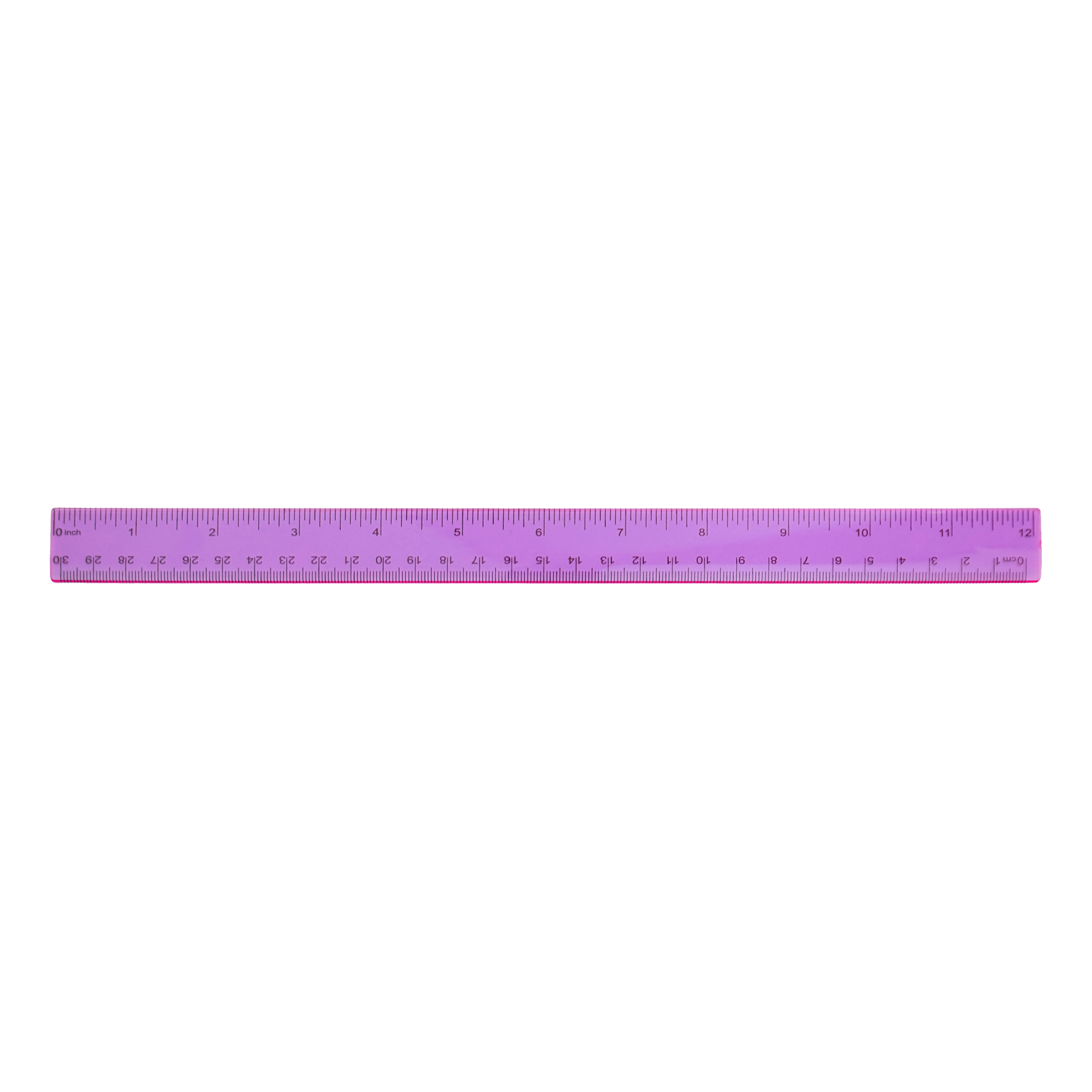 12" Colorful Plastic Ruler with Black Scale 23