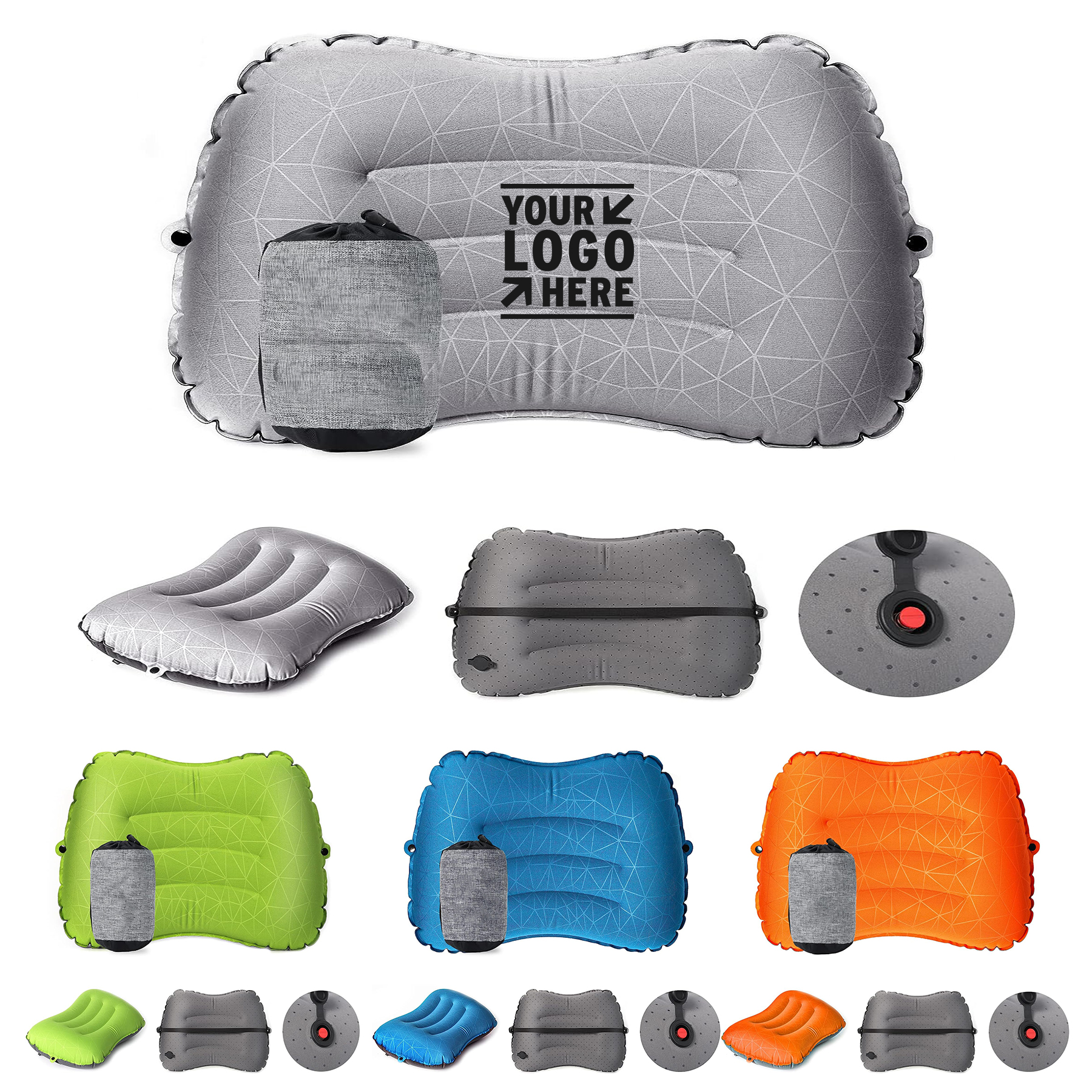 Ultralight Compressible Camping Inflatable Ergonomic Lumbar Support 2.0 Blow Up Travel Pillow
