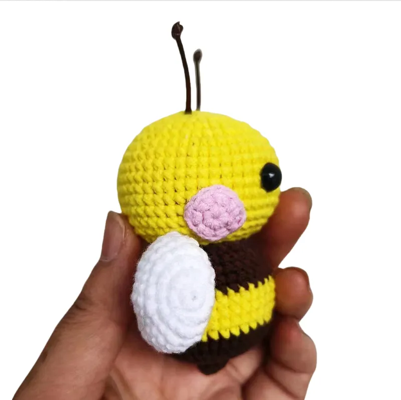 Handmade Crochet Bee Keychain 5