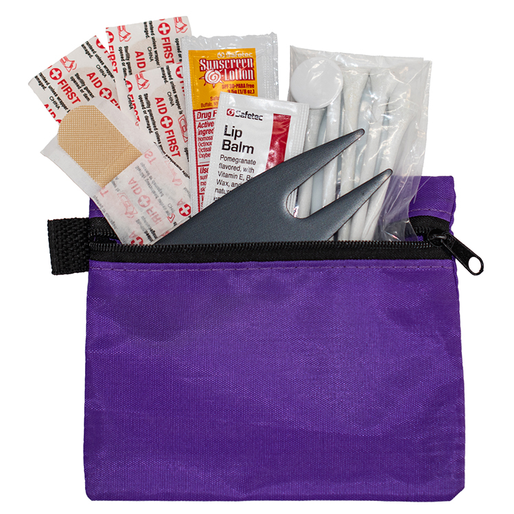 "DEL MONTE" 14 Piece Golf Kit Components inserted into Zipper Pack 24