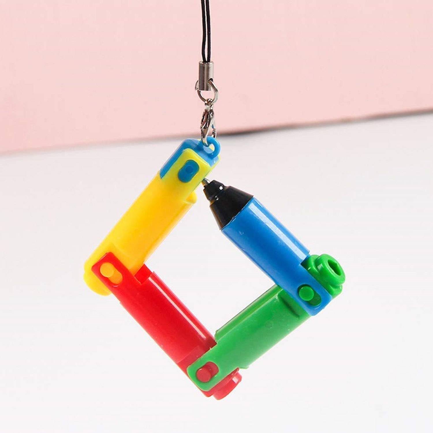 Foldable Plastic Puzzle Ballpoint Pen w/ Hanging Chain 6