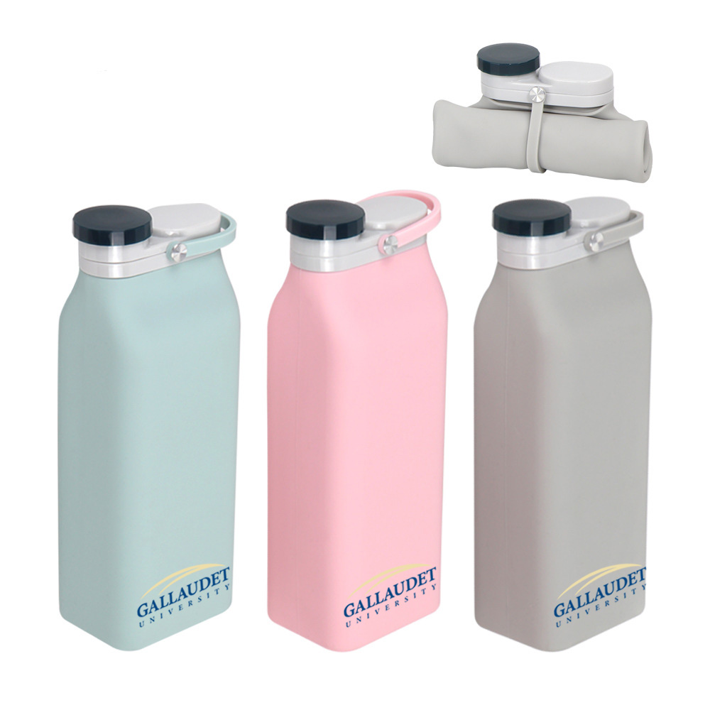 600ml Curl Folding Silicone Milk Water Bottle 1