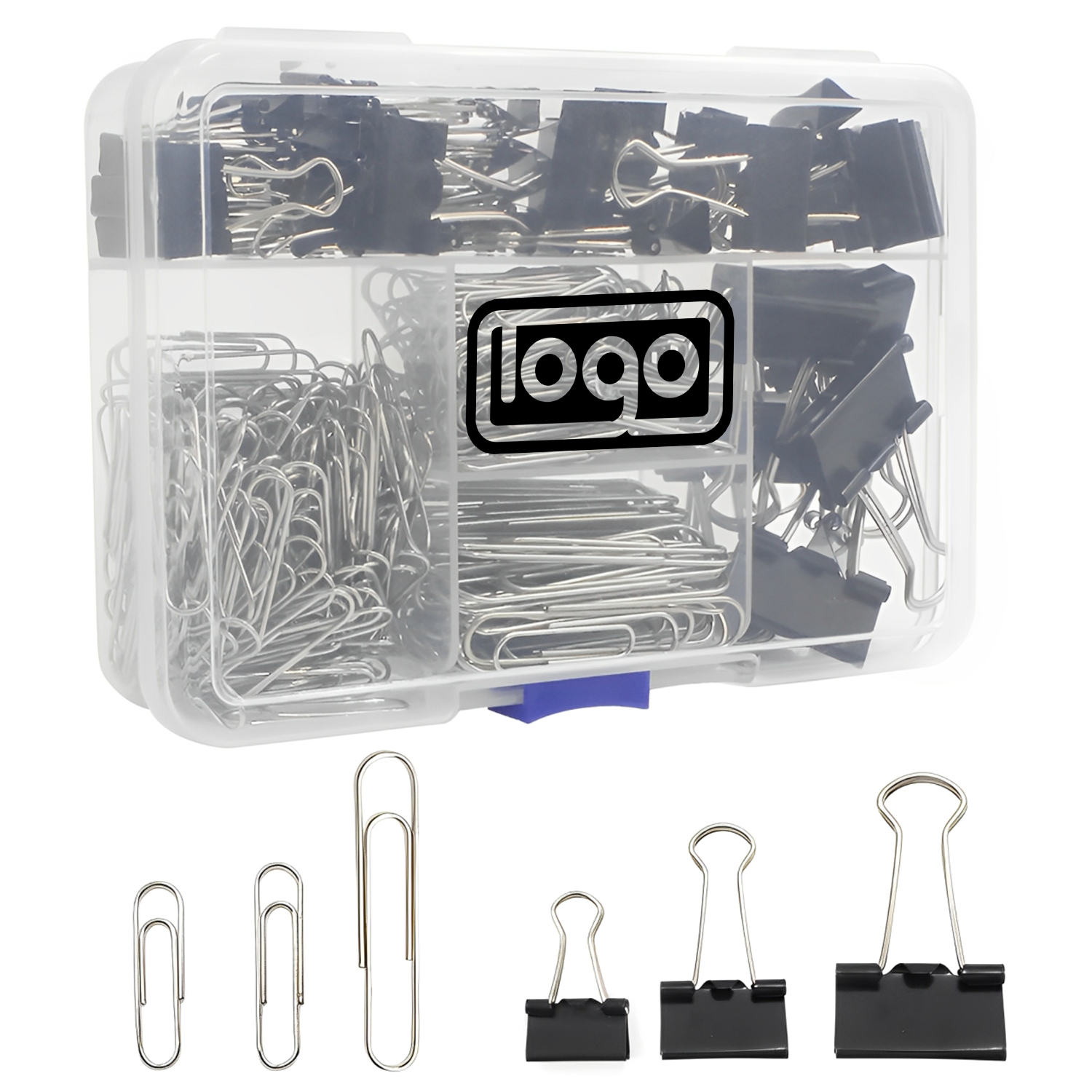 340PCS Paperclips Binder Clips Set w/Storage Box 2