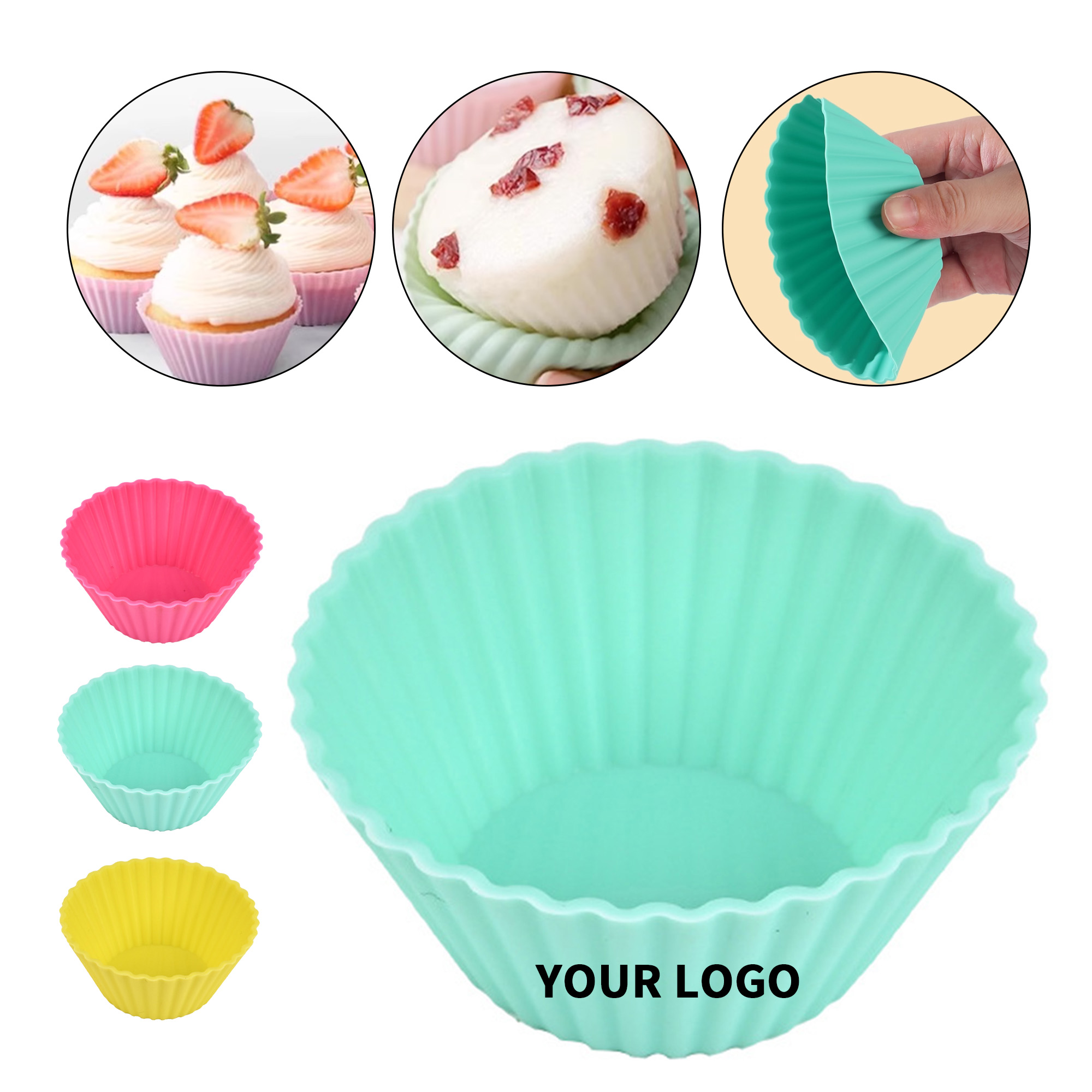 Food Grade Silicone Baking Cup 2.75" x 1.25" Reusable 4