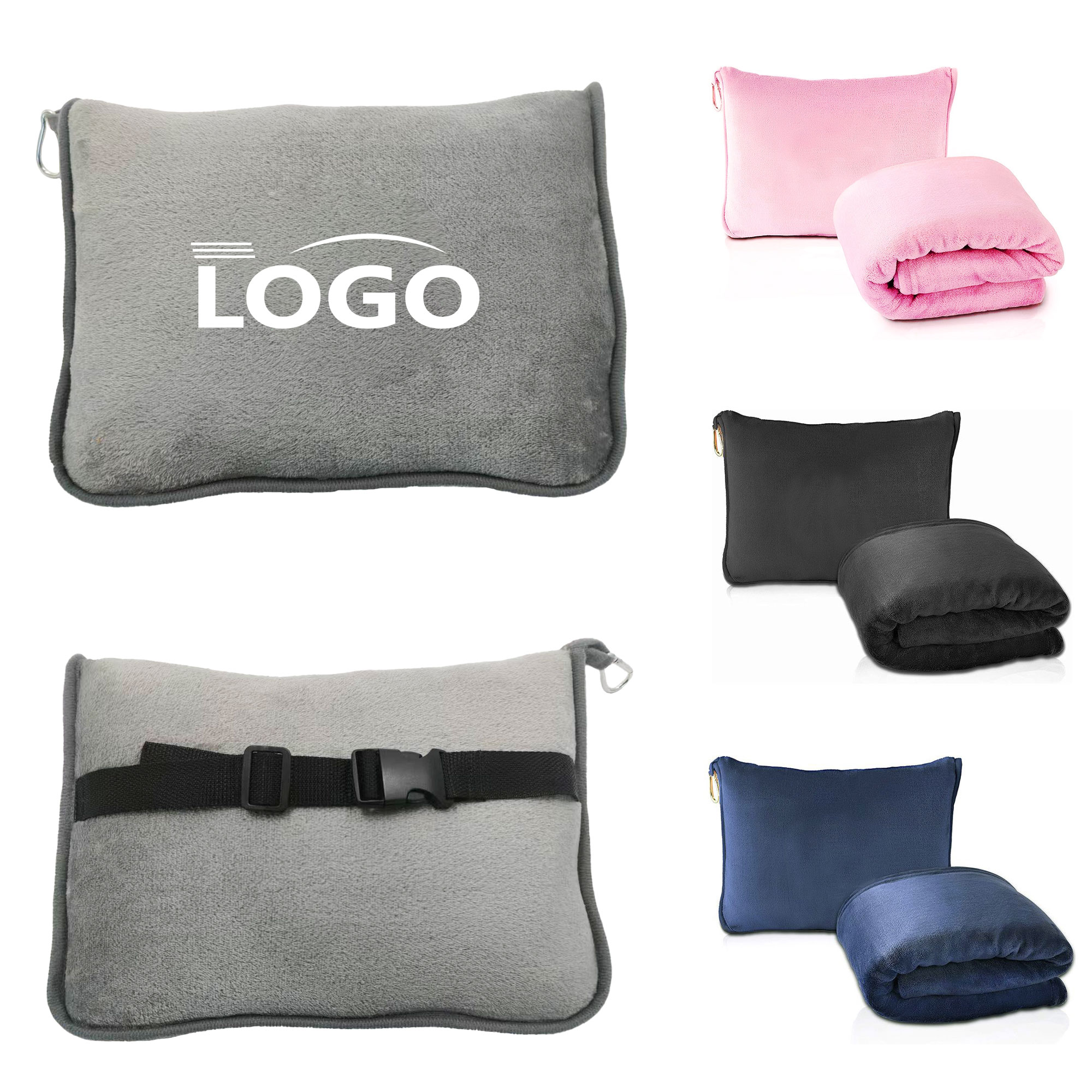 Soft Plush Large Travel Blanket Pillow Airplane Throw 2