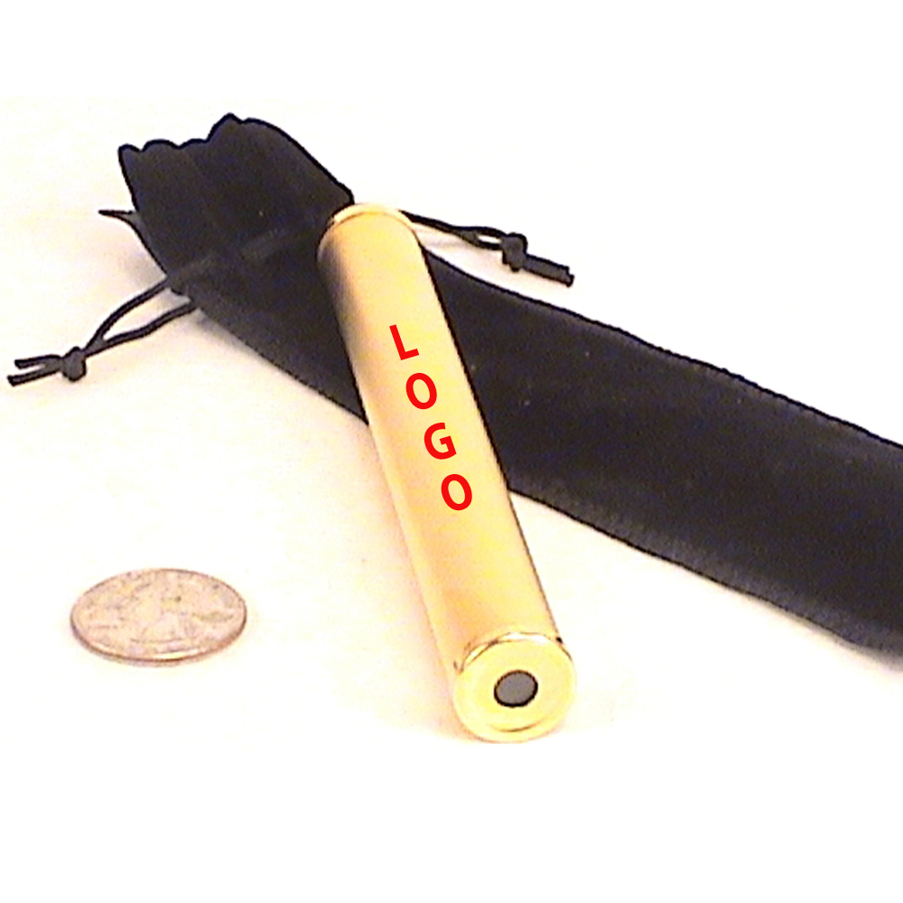 Brushed Brass Pocket Kaleidoscope with Black Gift Pouch 2