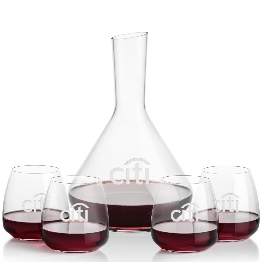 Terrassa Carafe & Hogarth Stemless Wine 6