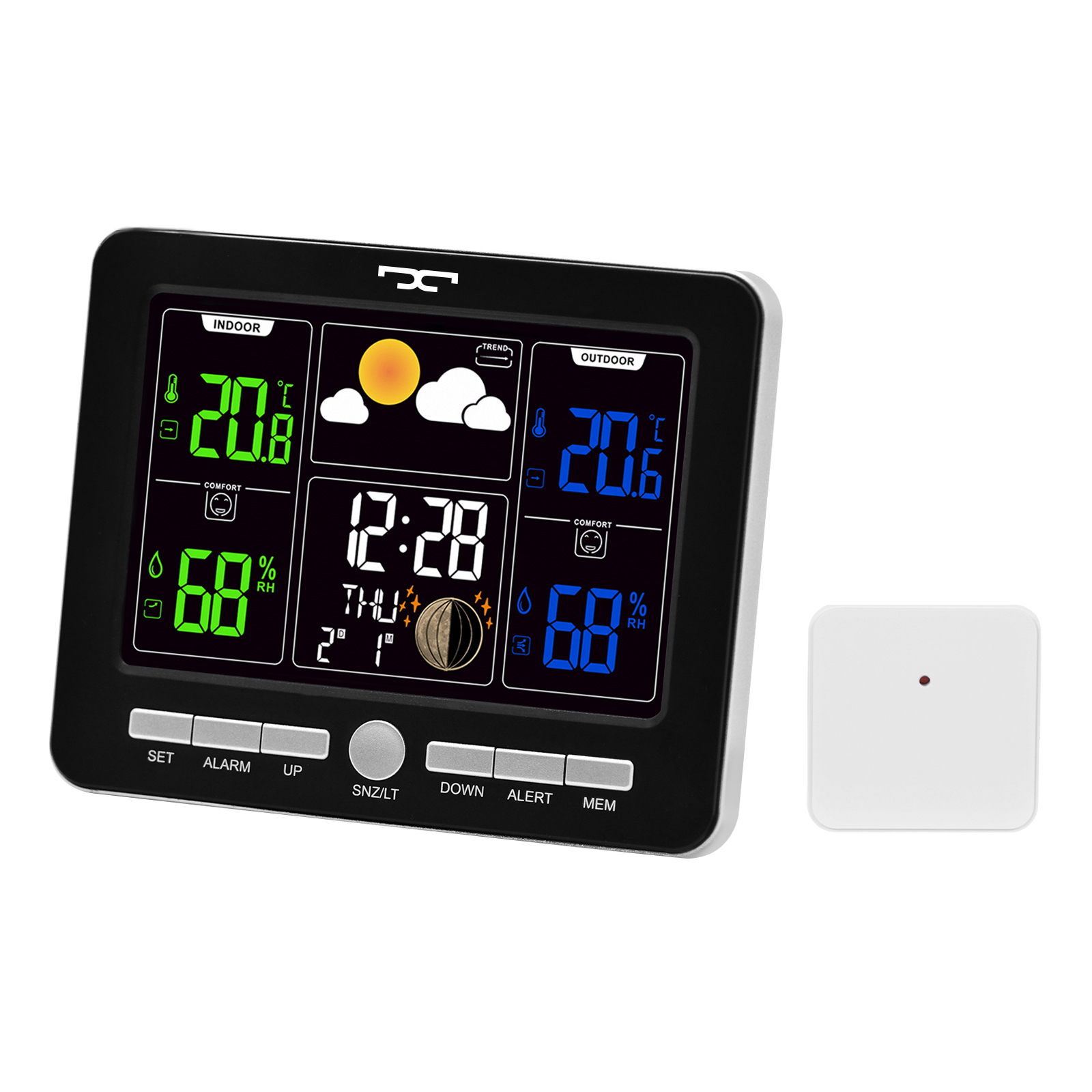 Wireless Digital Weather Station Clock with Colorful Display 3