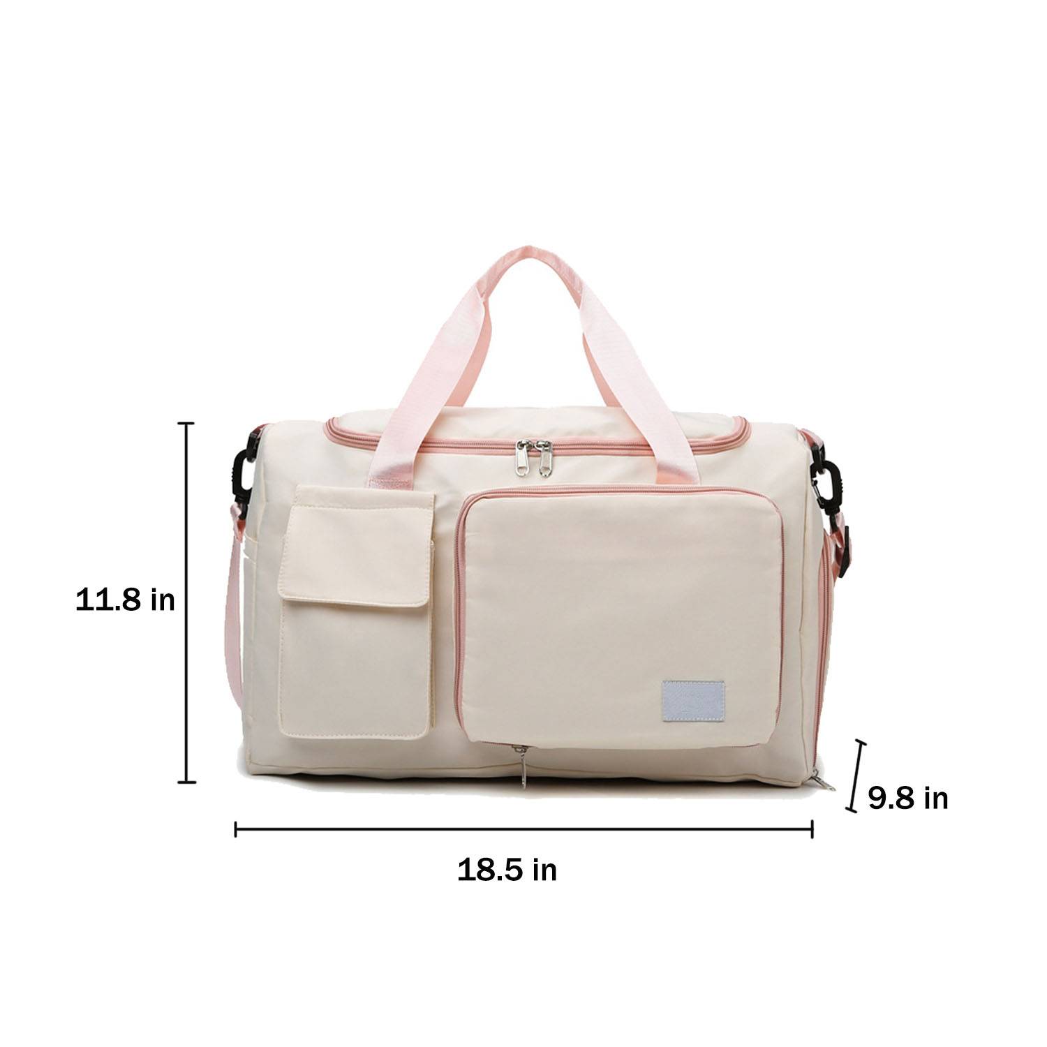 Lightweight Large Capacity Oxford Travel Bag w/ Shoe Pocket 10