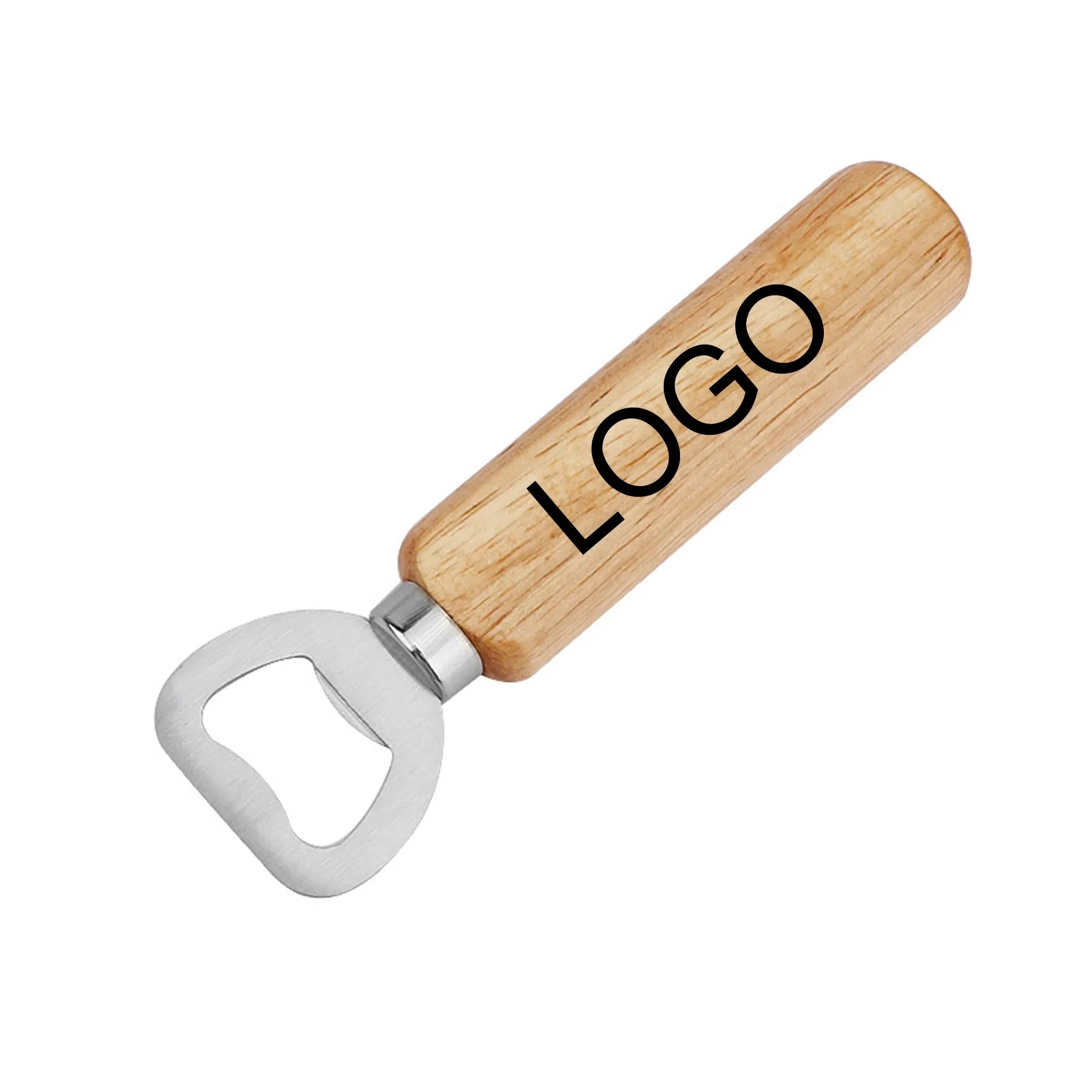 Bartender Wooden Handle Stainless Steel Beer Bottle Openers 2