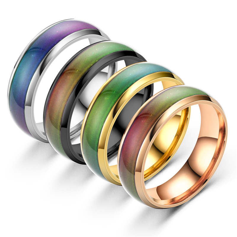 Smooth Colorful Couple Stainless Steel Ring 2
