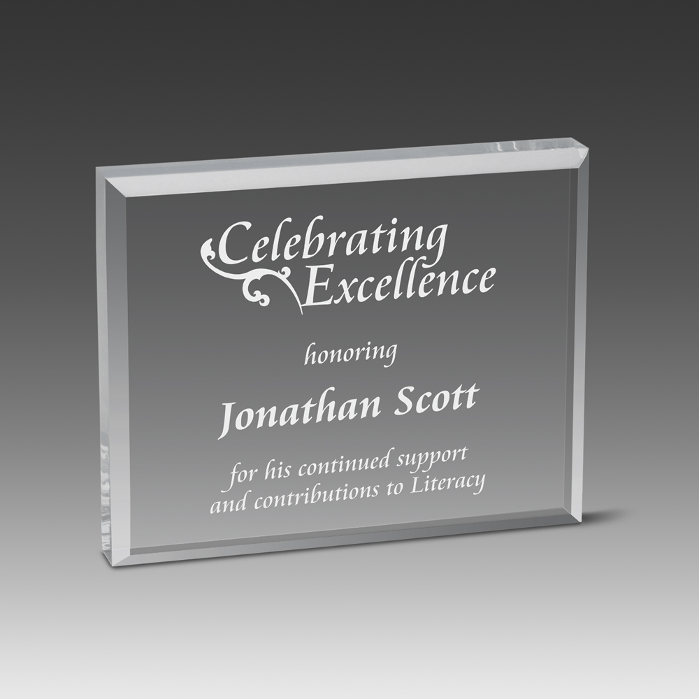 Straight Bevel Paperweight (6"x5") 1